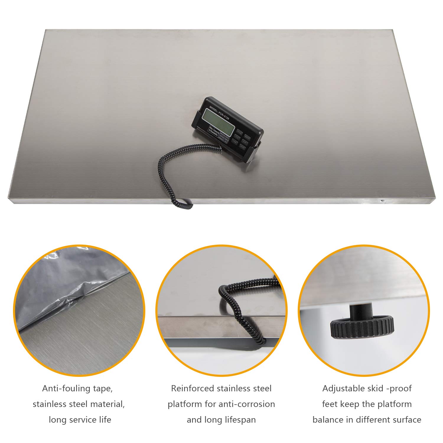 200kg/440lbs Digital Livestock Scale - Heavy Duty Veterinary Pet Scale with Large 103x53cm Stainless Steel Platform - Accurate Weighing for Animals, Dogs, Pigs, Cats, Goats, Cattle & Sheep - Ideal for Farms, Veterinary Clinics, and Livestock Management