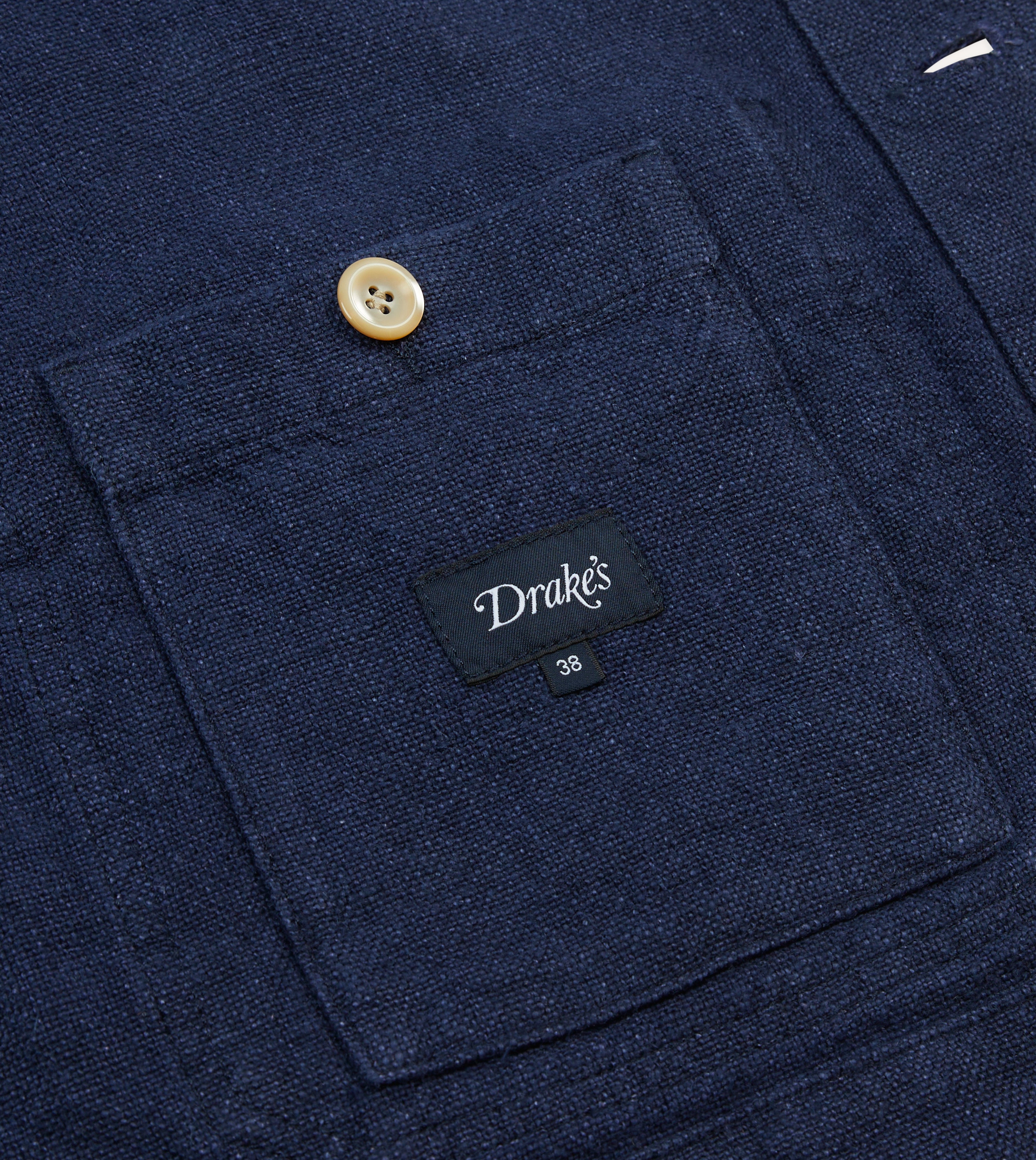 Men's Navy Blue Linen Chore Jacket with 5 Pockets - Lightweight Workwear for Outdoor Activities, Gardening & Casual Wear