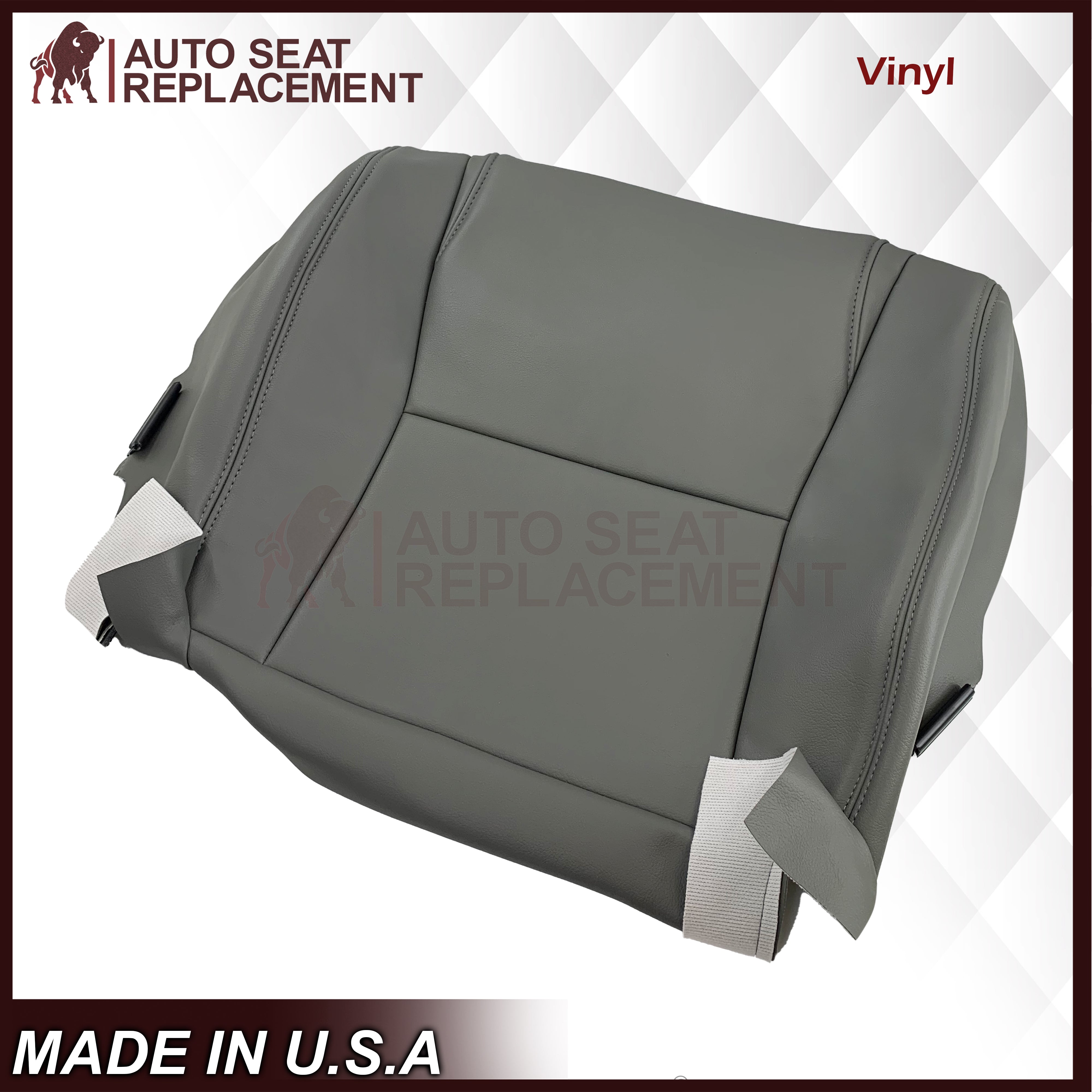 2007-2013 Toyota Sequoia SR5 Genuine Leather Seat Covers Set - Top & Bottom Replacement for Driver/Passenger Side (Gray) | Premium Car Interior Upgrade for Comfort & Style