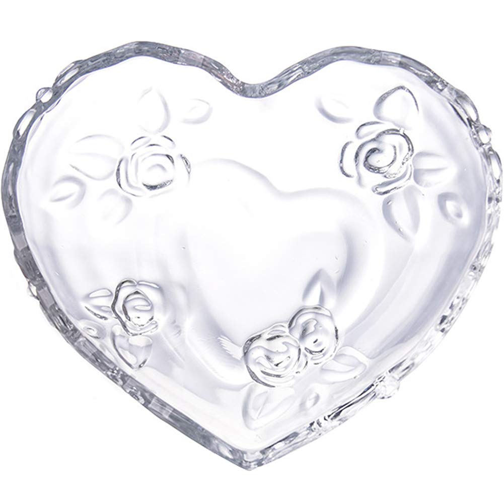 2PCS Clear Glass Heart Bowls for Fruit, Dessert & Salad - Kitchen & Cafe Use