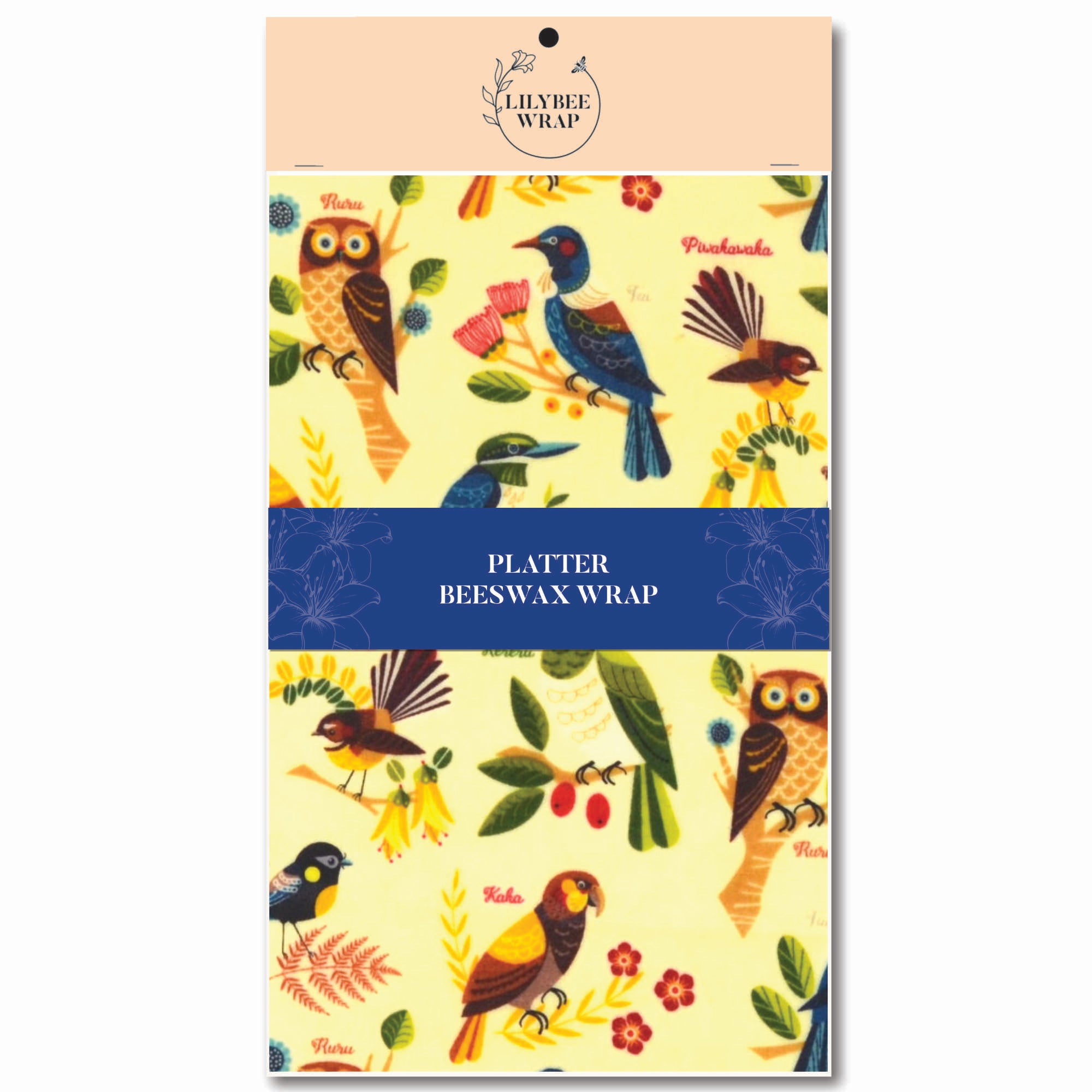 Morepork and Friends Beeswax Wrap Core Collection - Eco-Friendly Food Storage for Lunches, Snacks & Leftovers