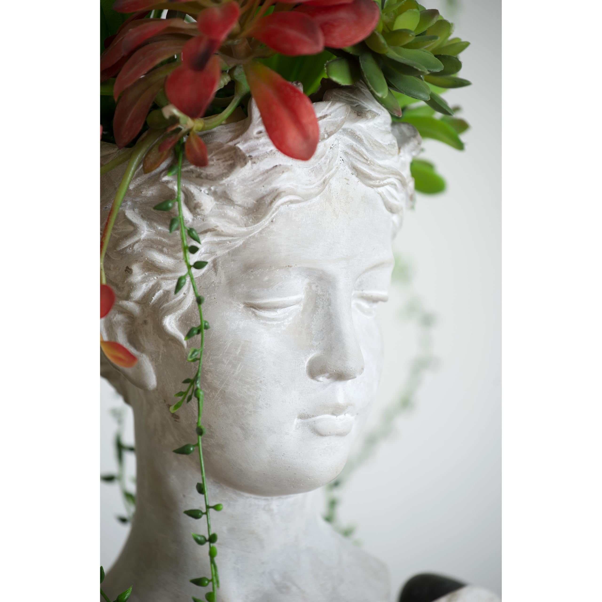 A&B Home Visage Whitewash Large Cement Vase - Modern Farmhouse Decor for Living Room, Dining Table, or Entryway Centerpiece
