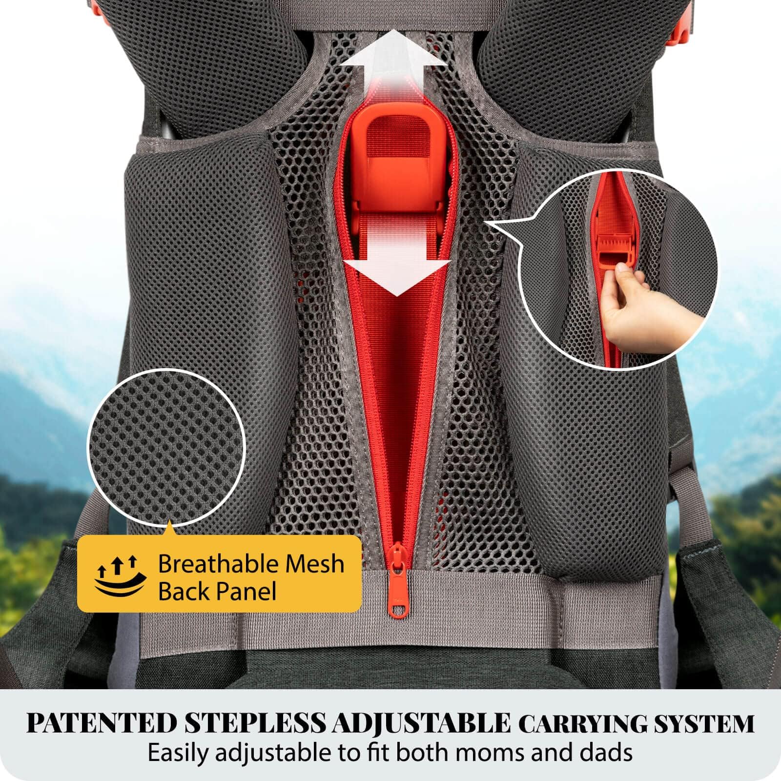 **Upgraded WIPHA Baby Backpack Carrier – Ergonomic Hiking Carrier with Safety Seat, Lightweight & Large Capacity for Toddlers (Black) – Perfect for Outdoor Adventures, Travel & Daily Use**
