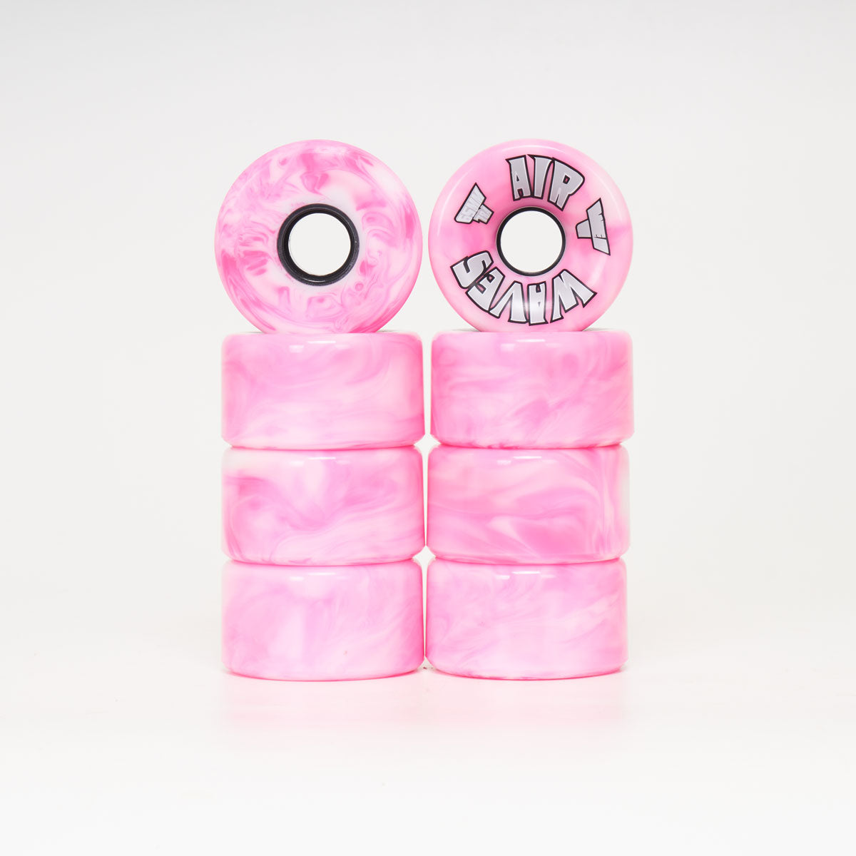 Airwaves 65mm/78a Pink & White Marble Skateboard Wheels - Perfect for Cruising, Street Skating & Park Riding