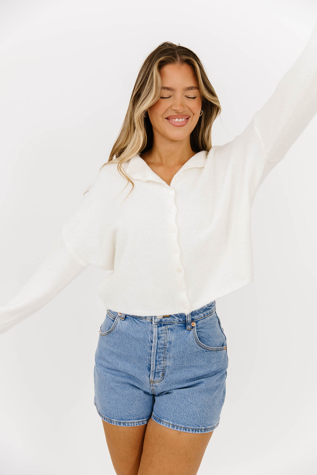 Piper Cardigan in Snow | Soft & Cozy Women's Knit Sweater | Perfect for Winter, Fall & Casual Outfits