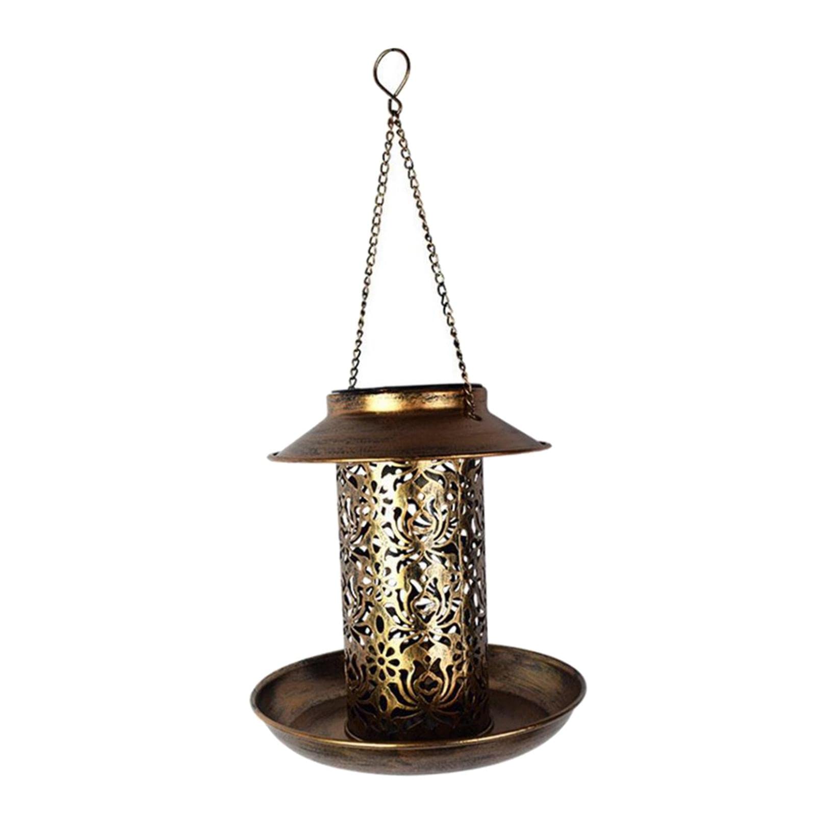 Solar Powered Hanging Bird Feeder with LED Lights - Outdoor Garden Decoration for Birds, Patio, Yard & Backyard | Weatherproof & Eco-Friendly Bird Feeder for Day & Night Use