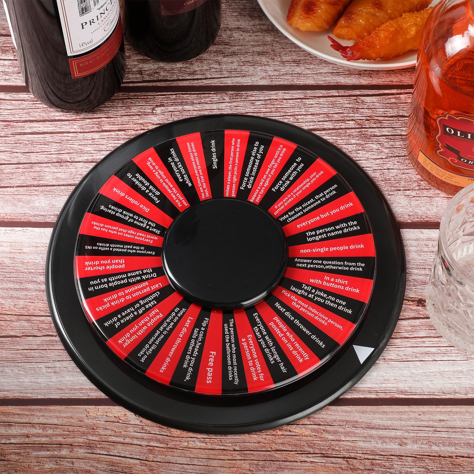 Libima 9.5 Inch Prize Wheel Spinner with 36 Slots - Spin Wheel Table for Team Building Games, Carnival, Holiday Parties & Office Events - Classic Drinking Style Fortune Turntable for Home & Work Celebrations