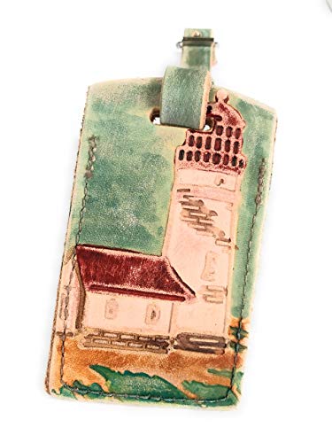 Sea Life Lighthouse Leather Luggage Tag - Personalized Travel ID Tag for Suitcases & Bags - Perfect for Vacation, Cruise & Business Trips