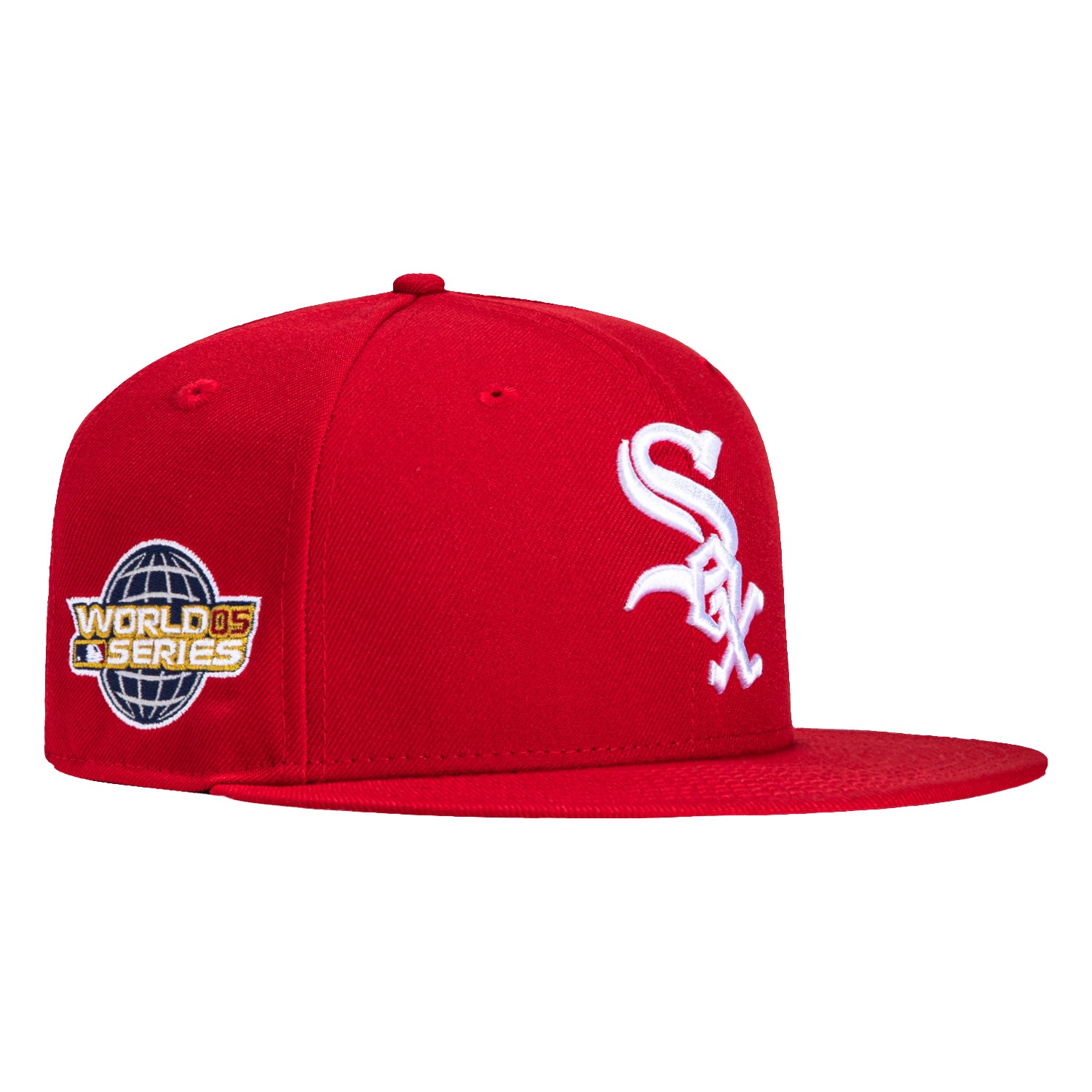 New Era 59Fifty Chicago White Sox 2005 World Series Patch Snapback Hat - Red & White - Official MLB Licensed Baseball Cap for Fans & Collectors - Perfect for Games, Tailgating & Sports Memorabilia Display
