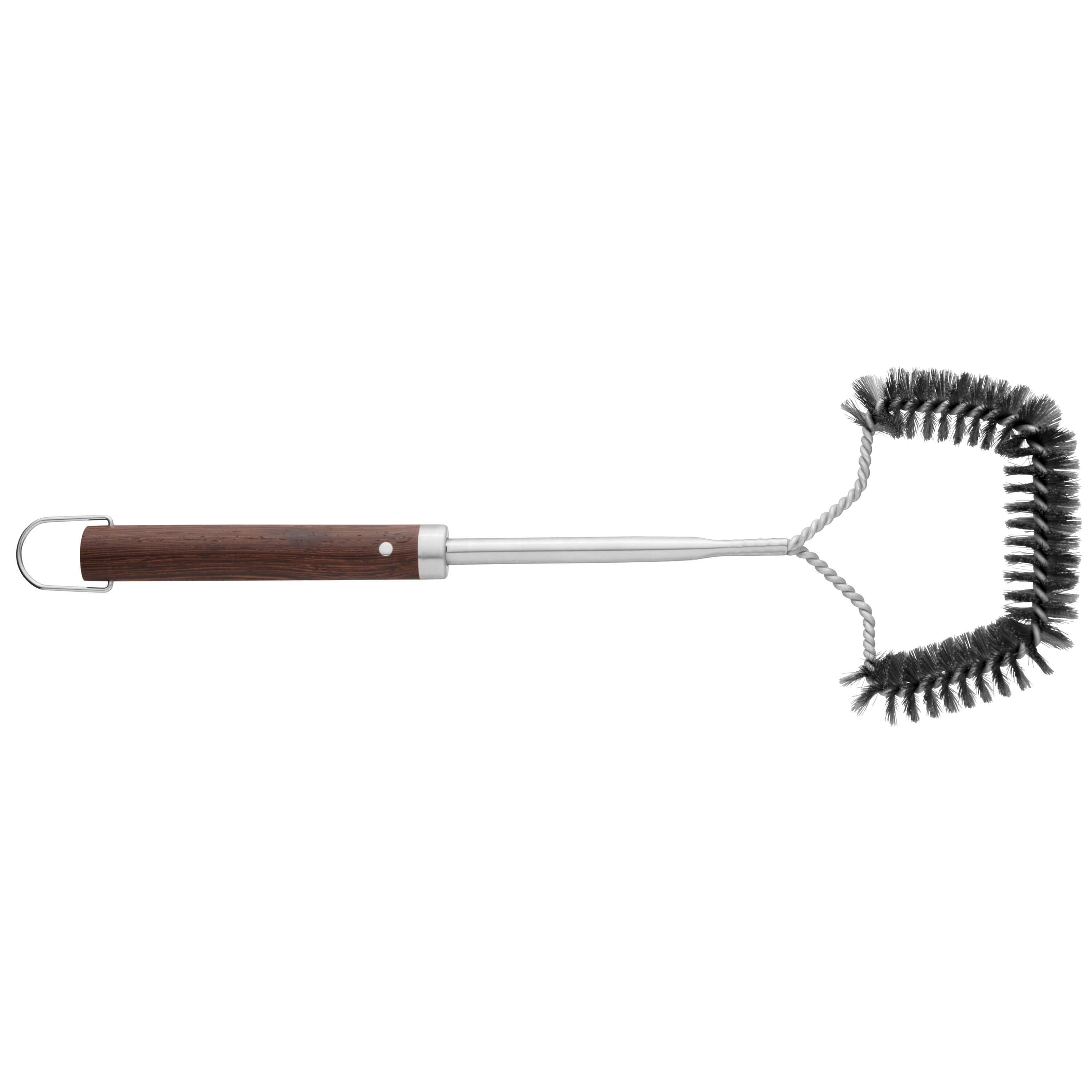 BergHOFF Essentials 3-Piece BBQ Grill Set with Wood Handles - Stainless Steel Tongs, Spatula and Basting Brush for Outdoor Grilling, Backyard Cookouts & Camping Accessories