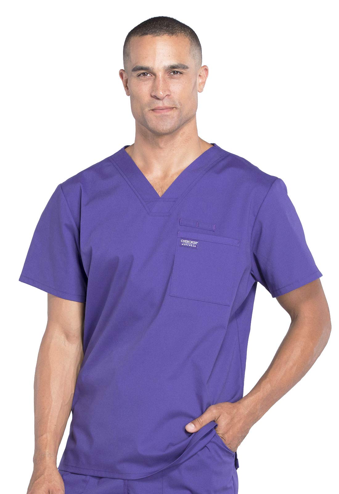 Cherokee Men's Scrubs Top - Professional Workwear with Tuckable V-Neck Style WW675 | Perfect for Nurses, Doctors & Healthcare Professionals