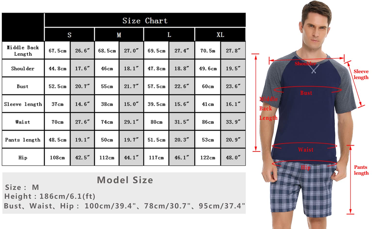 Litherday Men's Summer Pajamas Set - Breathable Short Sleeve & Shorts Two-Piece Sleepwear for Men | Comfortable & Lightweight Lounge Wear for Hot Weather | Perfect for Nighttime Sleep, Lounging at Home, or Summer Vacation
