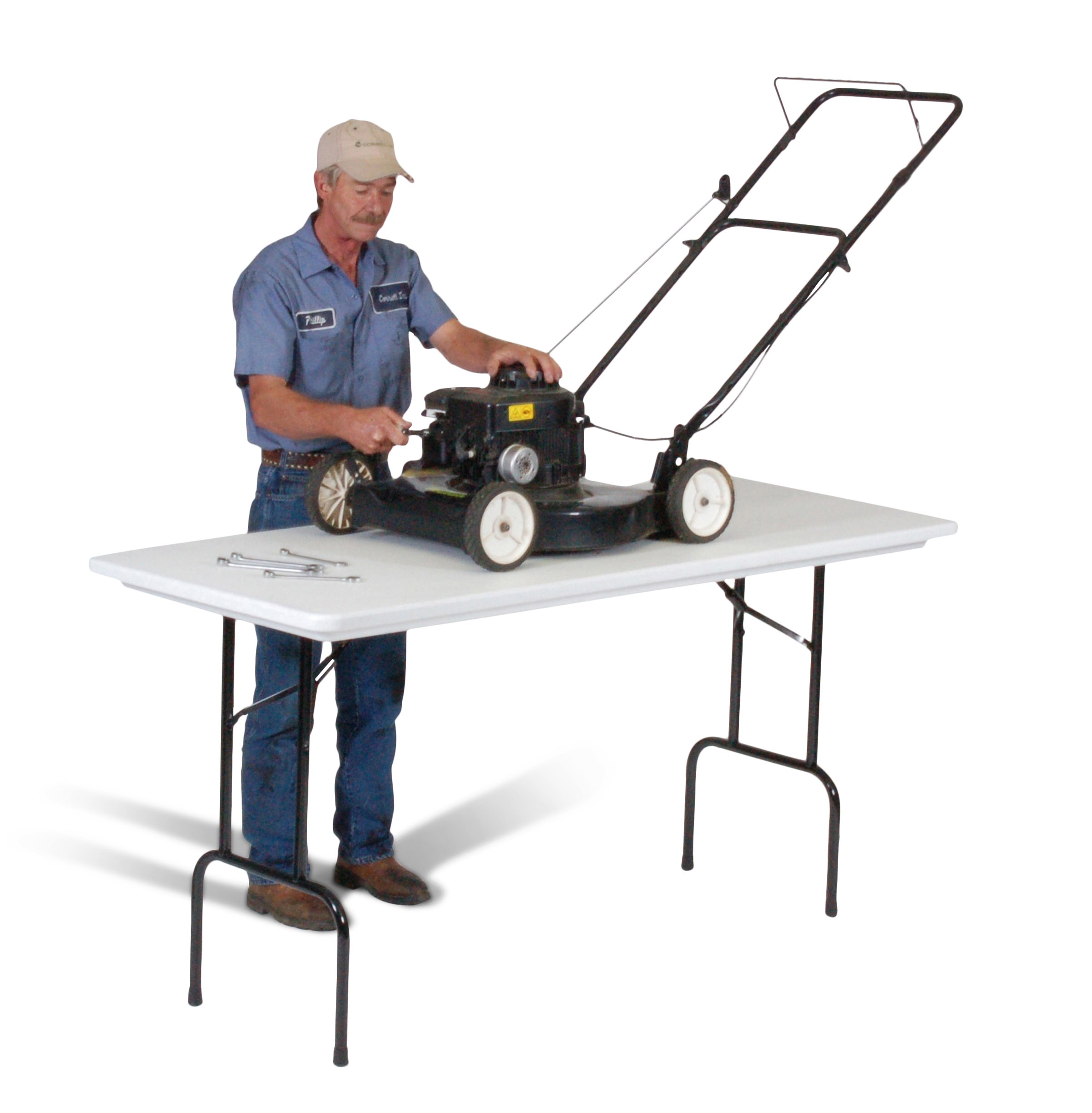 Correll RS3072 Heavy Duty Blow Molded Plastic Folding Table - 30