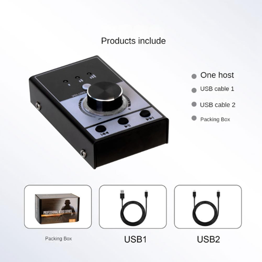 USB External Sound Card - Volume Control for PC & Mobile Recording