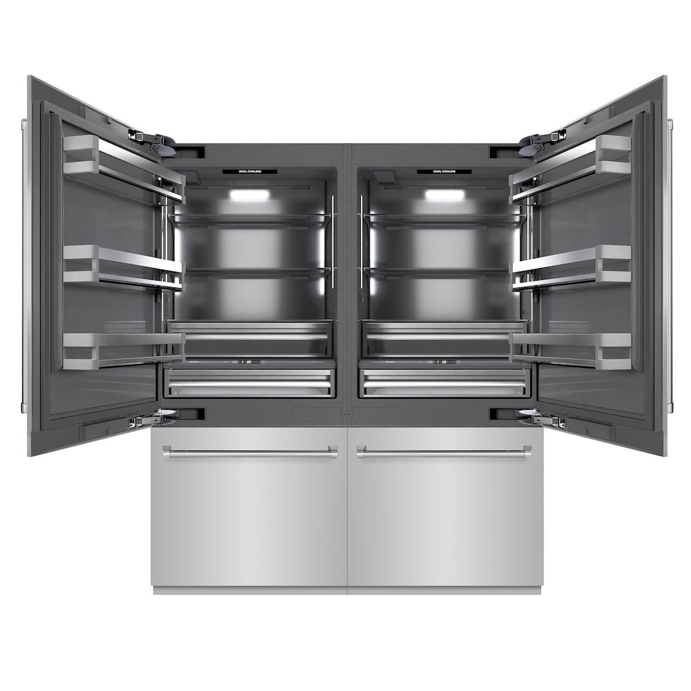 ZLINE 72-Inch Stainless Steel French Door Built-In Refrigerator with Bottom Freezer, 39.6 cu.ft Capacity, Water Dispenser & Ice Maker, Graphite Gray Interior (GRBIT 304 72) - Perfect for Modern Kitchens, Open-Concept Homes & Gourmet Cooking
