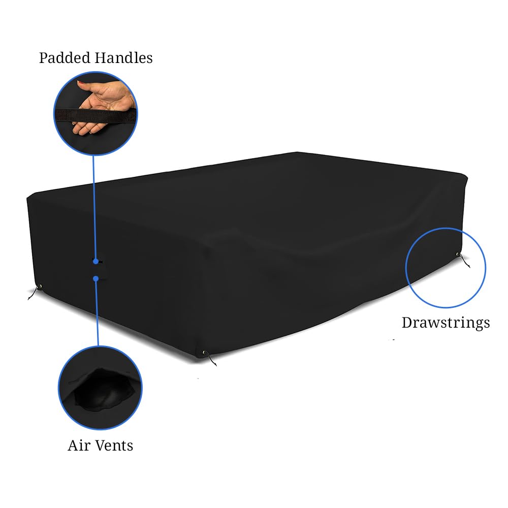 Heavy Duty 18 Oz Waterproof Sectional Sofa Cover - UV & Weather Resistant Outdoor Patio Couch Protector with Air Pockets & Drawstrings (48