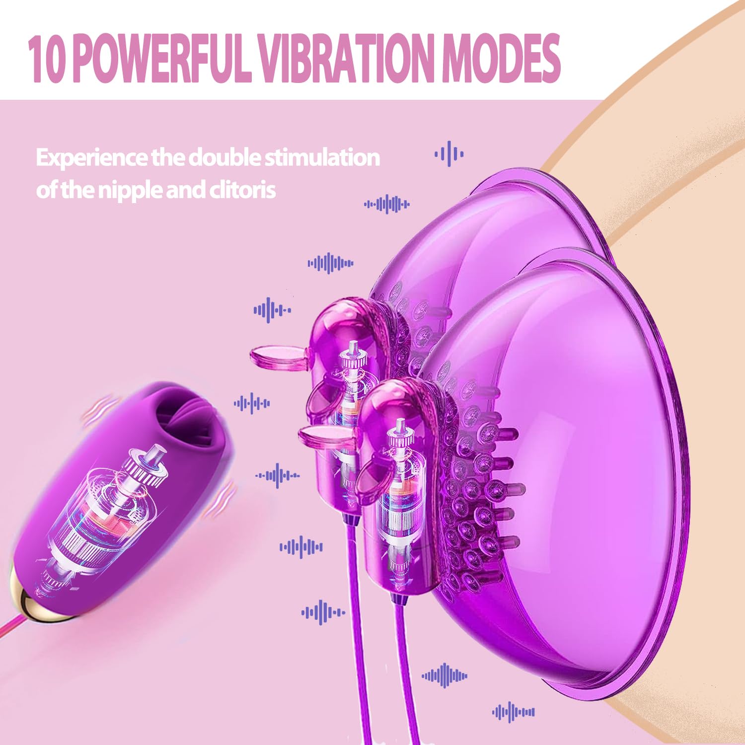 Rechargeable Nipple Clitoral Vibrator - 10 Vibration & 10 Tongue Licking Modes, Women's Adult Sex Toy for Couples & Solo Play, Perfect for Sensual Massage and Intimate Pleasure at Home or Travel