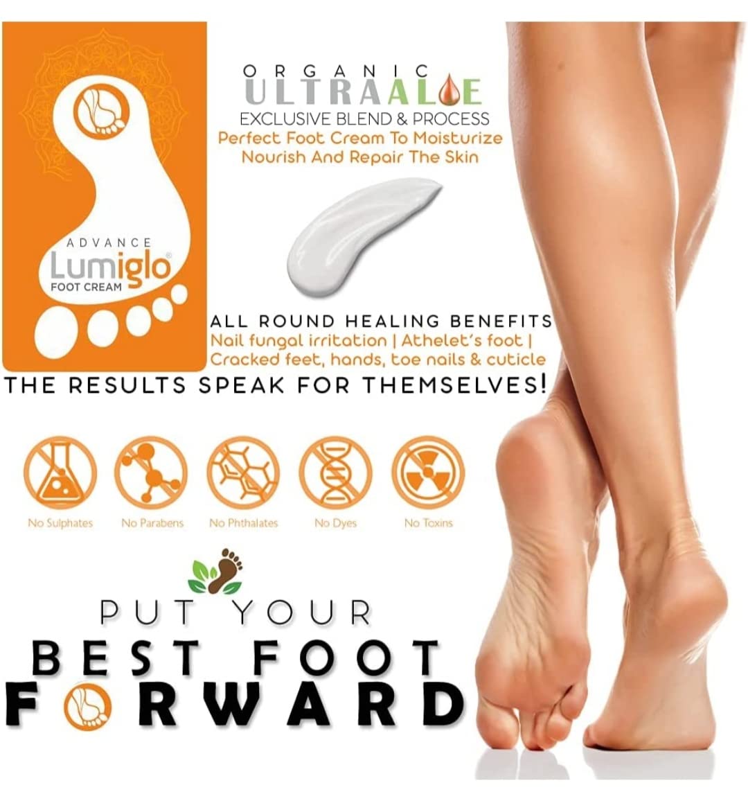 Lumiglo Advanced Deep Exfoliating Foot & Elbow Cream - Cracked Heel Repair & Smoothing Treatment with Natural Bio-Active Formula for Men & Women (50ml) - Perfect for Dry Skin Care & At-Home Pedicures