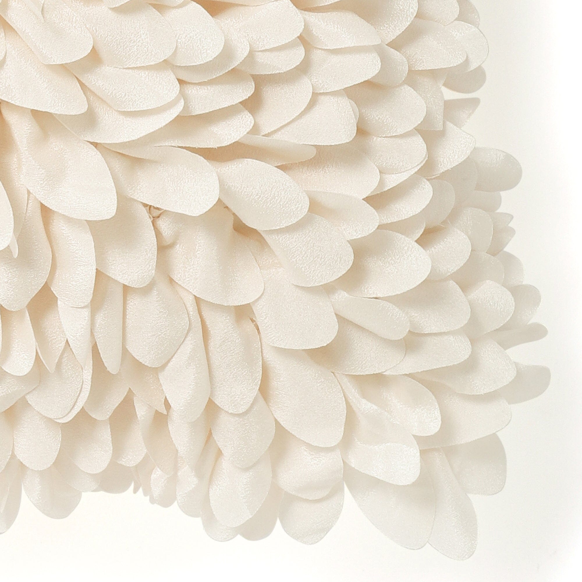 Elegant Ivory Flower Applique Cushion Cover 18x18 Inches - Perfect for Sofa, Bed, Living Room Decor & Home Styling