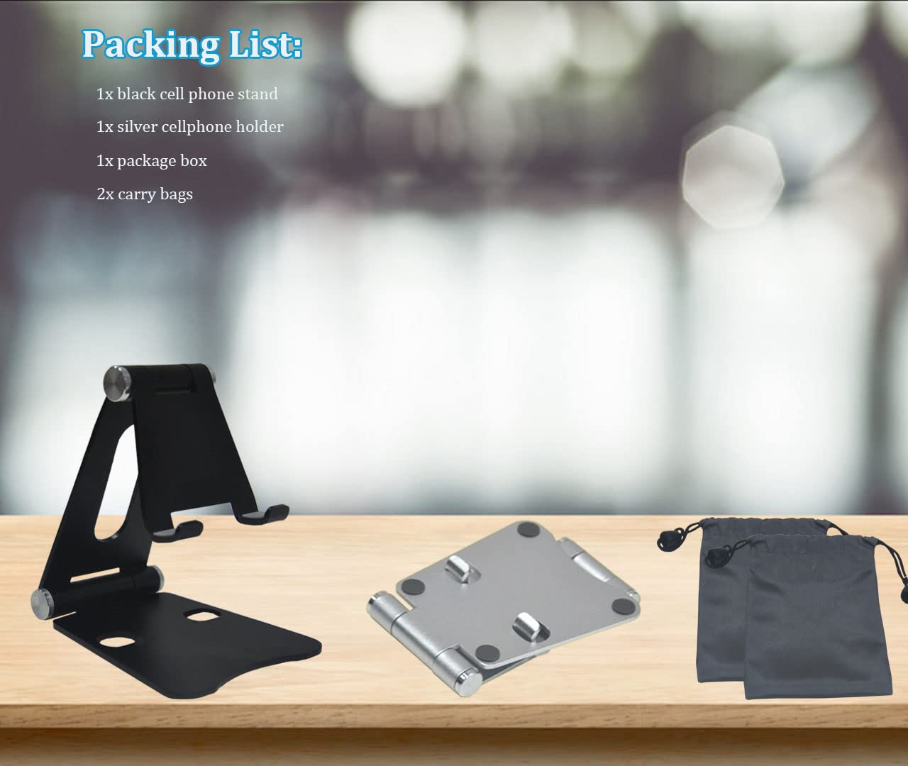Adjustable Aluminum Alloy Foldable Phone Stand - Universal Holder for Smartphones, Tablets & E-Readers Under 11