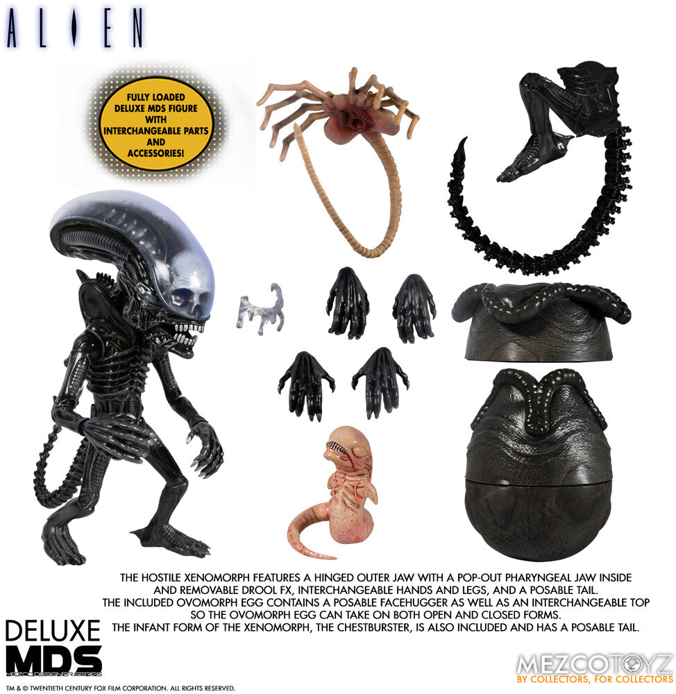 Alien MDS Deluxe Xenomorph & Facehugger Action Figures - Highly Detailed Collectible Model for Sci-Fi Fans & Movie Enthusiasts - Perfect for Display, Gifts, and Cosplay Props