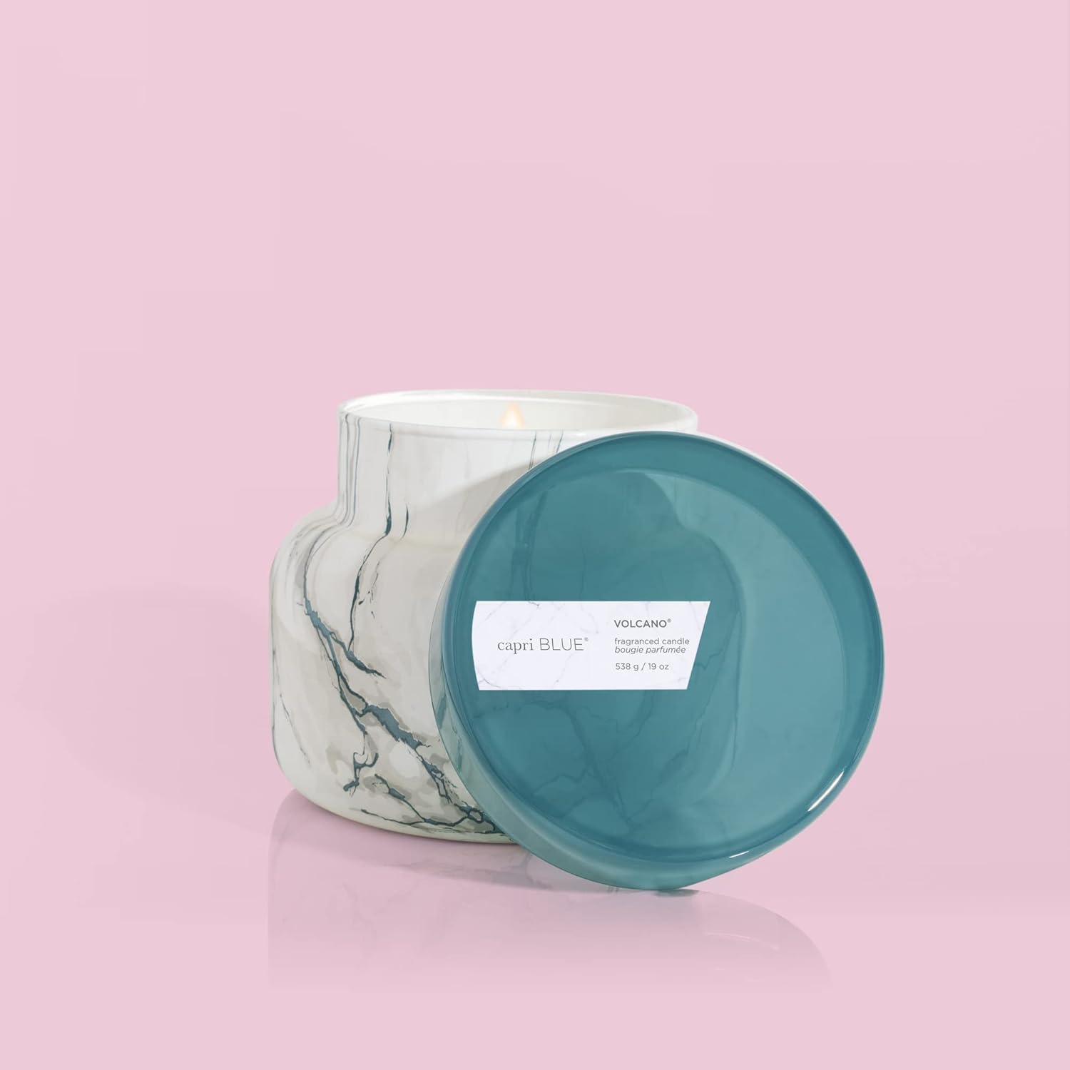Capri Blue Candles - Modern Marble Jar Soy Candles 19oz - Luxury Home Fragrance Candles with Volcano Scent - Long Lasting Scented Candles for Living Room, Bedroom & Bathroom Decor