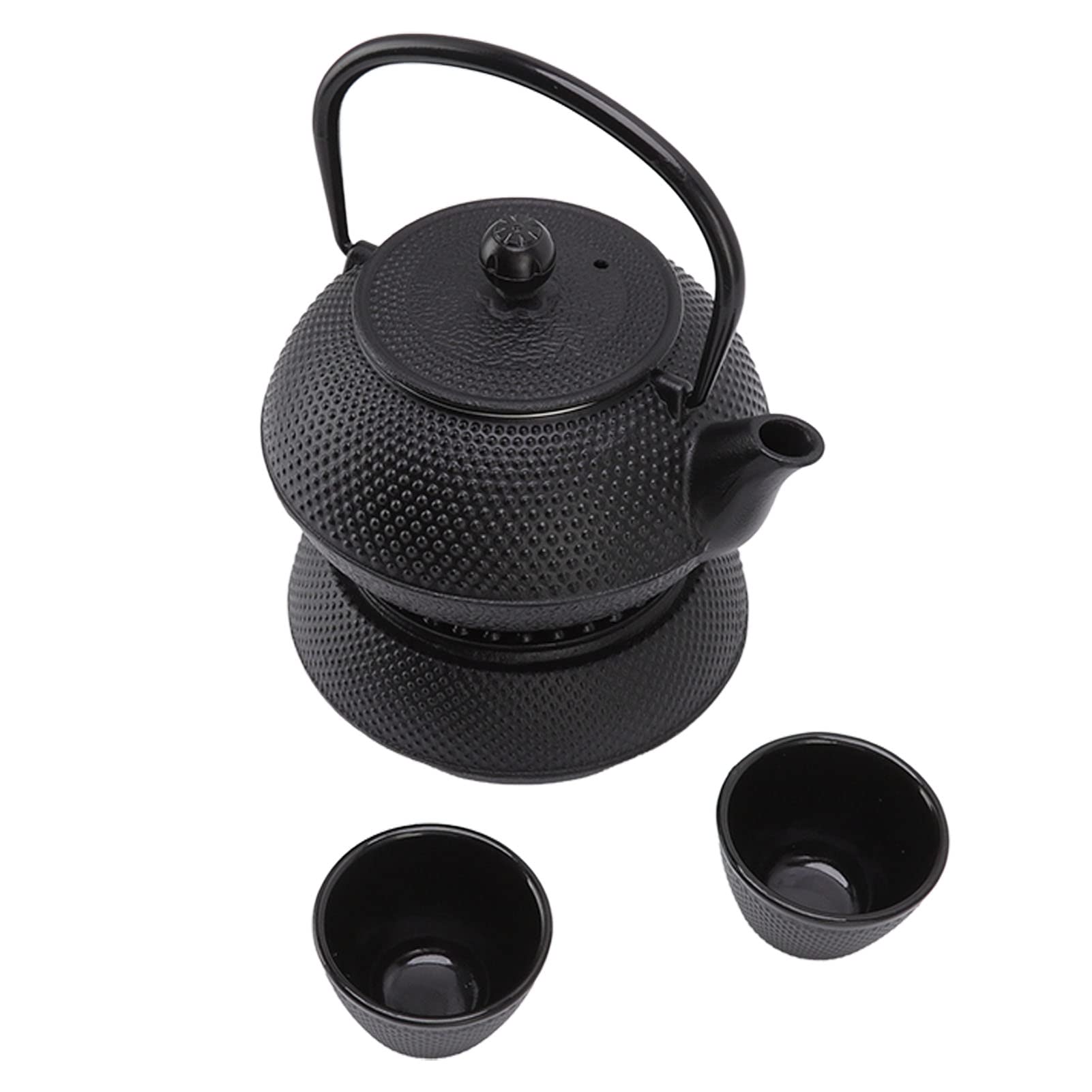 AUHX Cast Iron Kettle - Premium Japanese Style Teapot for Tea Brewing | Rustic Enamel Coated Stovetop & Camping Kettle | Perfect for Home, Office & Outdoor Use