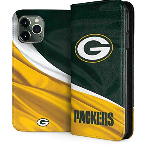 Officially Licensed NFL Green Bay Packers Faux-Leather Wallet Phone Case for iPhone 12 Pro - Slim Protective Cover with Card Slots - Perfect for Game Day, Travel & Everyday Use