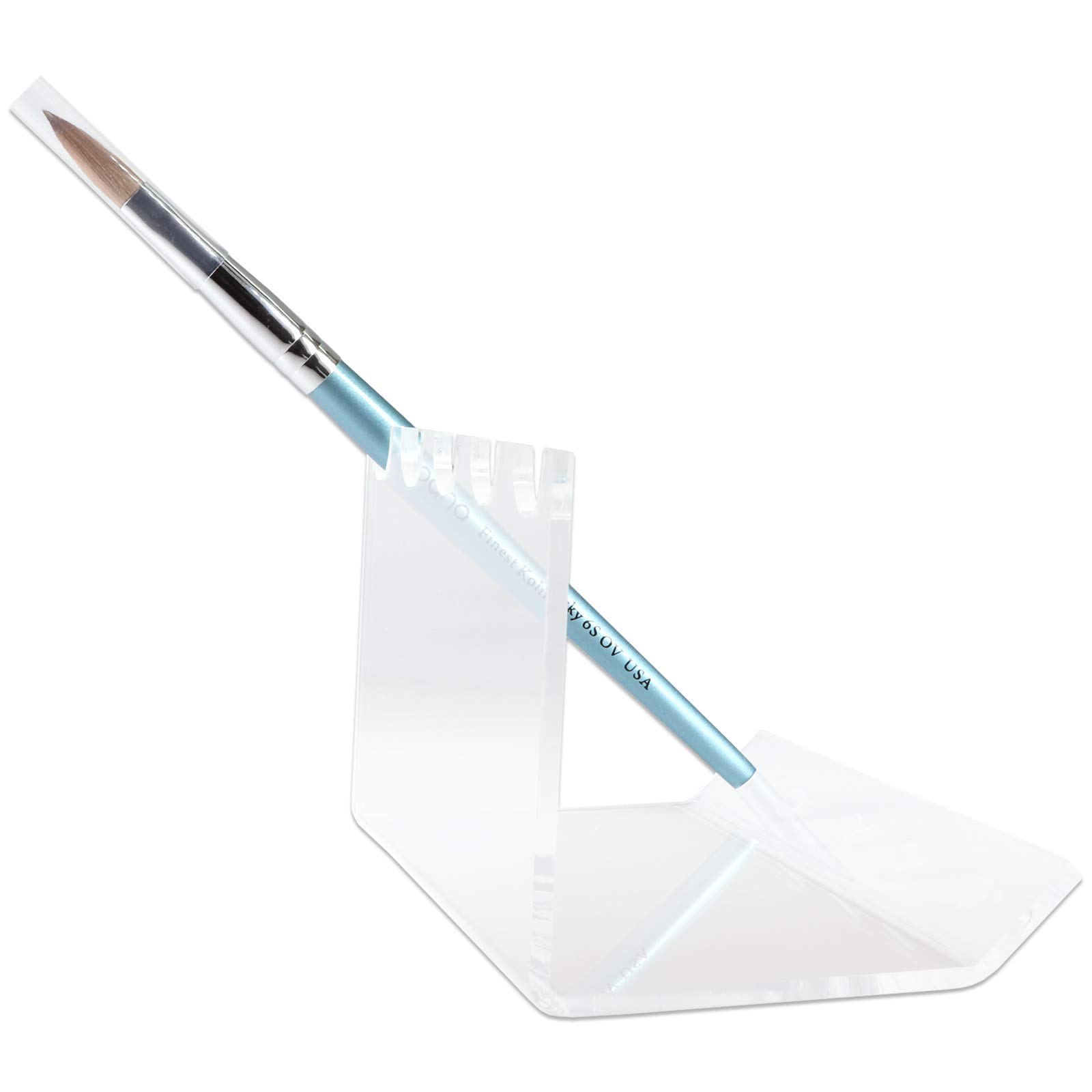 Beauticom 5-Slot Clear Acrylic Makeup Brush Holder - Vertical Stand for Cosmetic Brushes, Powder Brushes, Nail Art Tools, Pens & Markers (20-Piece Set) - Perfect for Salon, Vanity & Bathroom Organization
