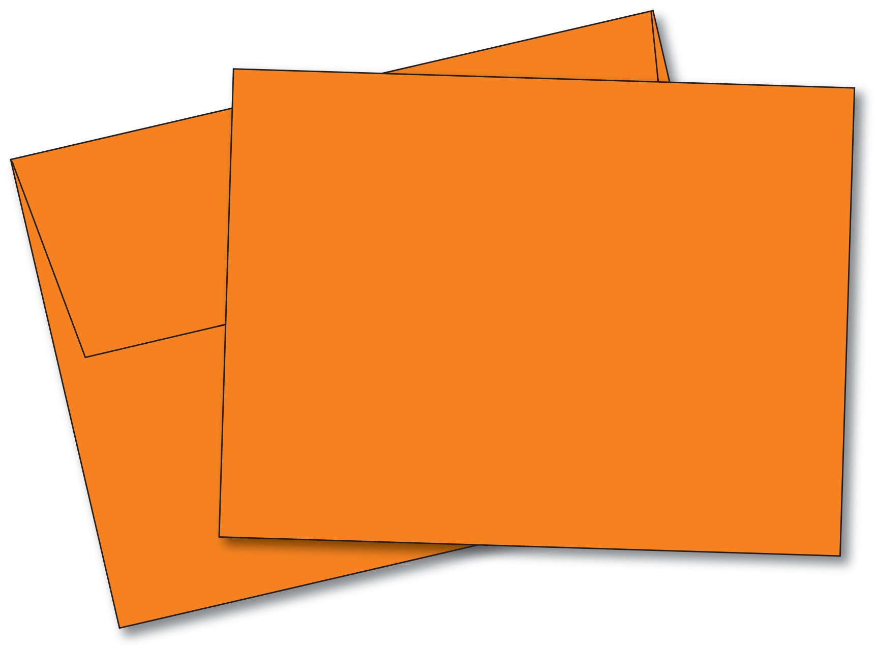 Premium Blank Orange Note Cards Uncoated - 5 x 7 Inches, 40 Cards & Envelopes Set - Flat Cards (Not Fold Over) for Thank You Notes, Invitations, Announcements & Business Correspondence