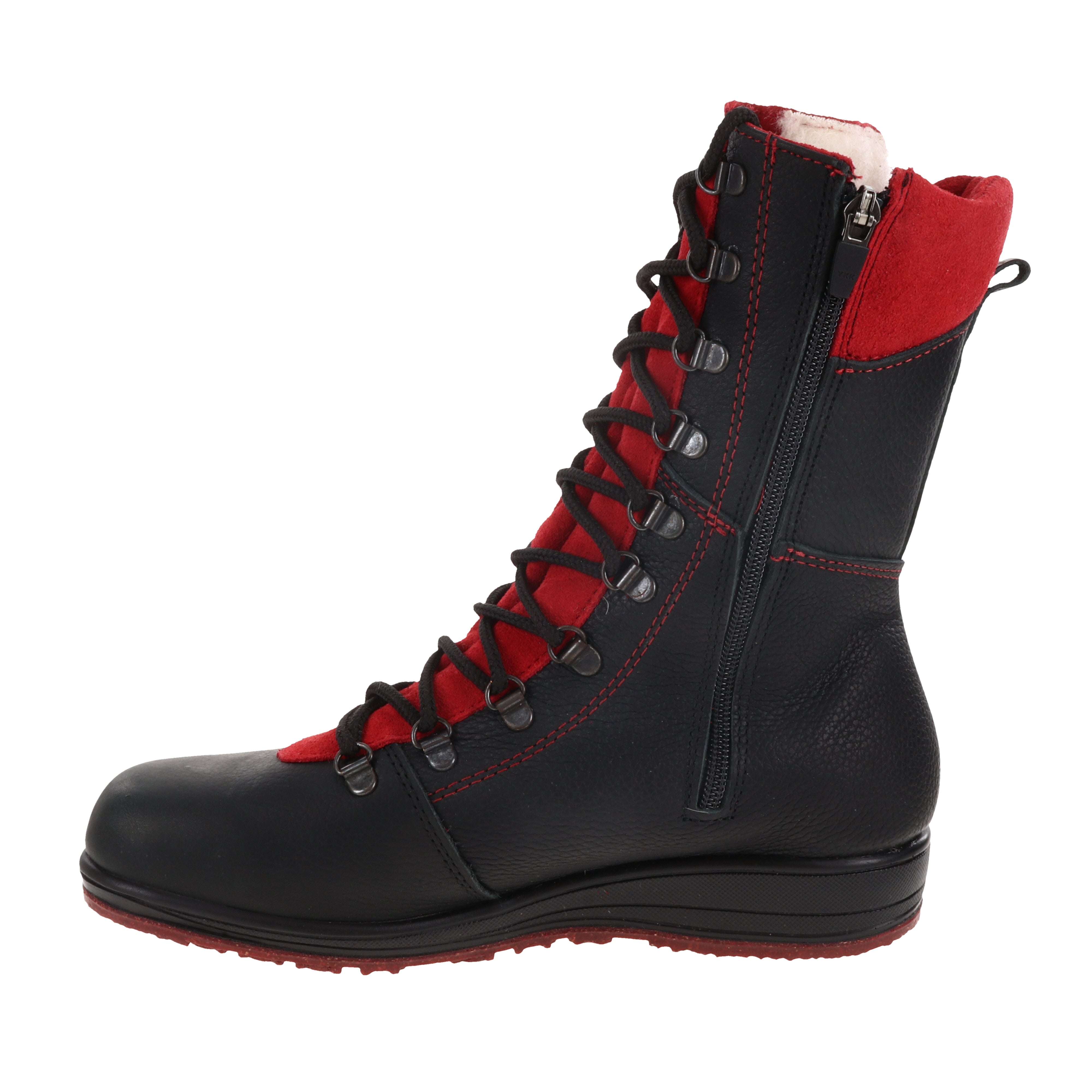 Martino Banff Black & Red Women's Winter Boots - Waterproof, Insulated Snow Boots for Hiking, Walking & Cold Weather