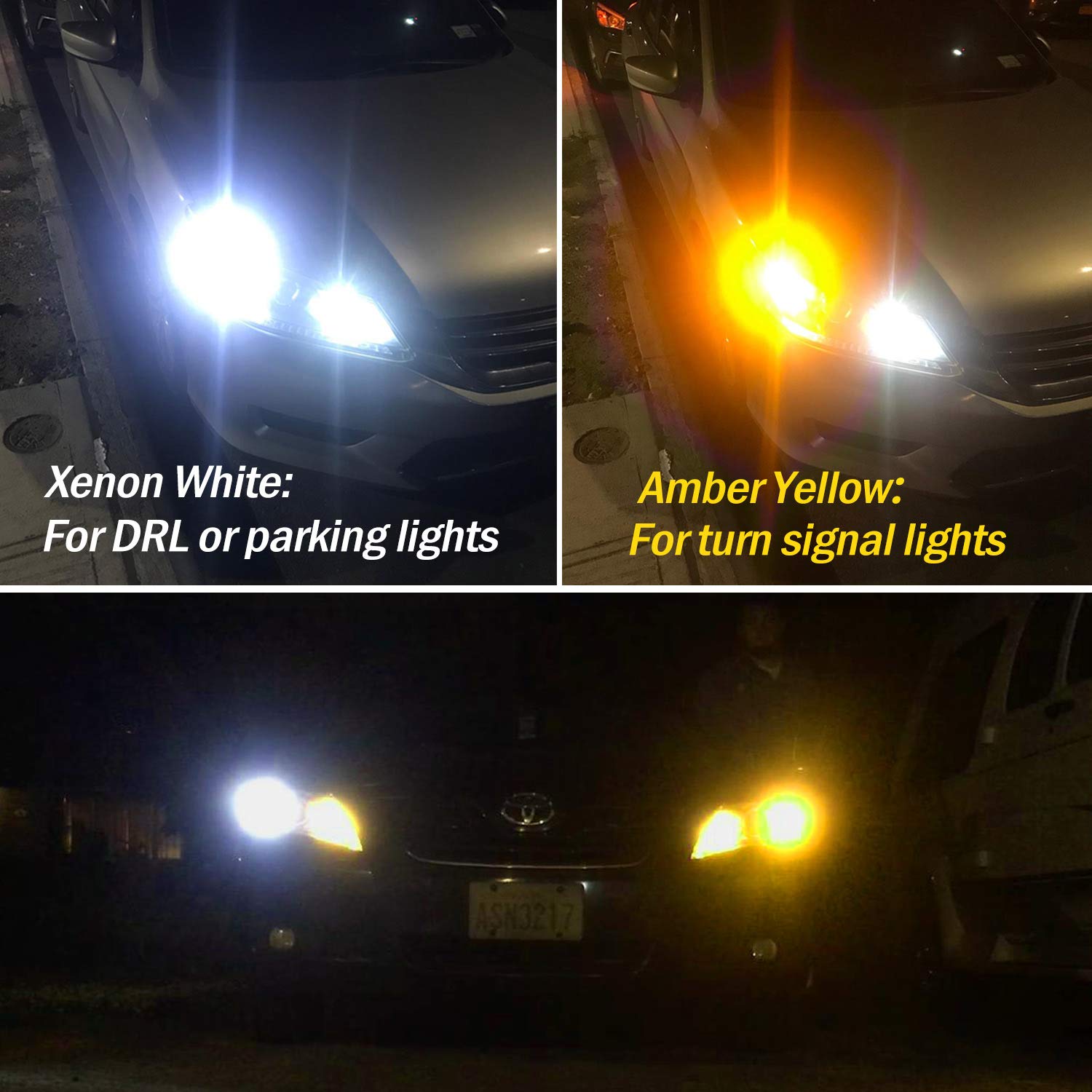 3157 Switchback LED Bulbs - Super Bright 3030 Chipsets in Xenon White/Amber Yellow - Compatible with 3155 3057 3457 4057 4157 - Projector Turn Signal Lights - Perfect for Cars, Trucks & SUVs (2-Pack)