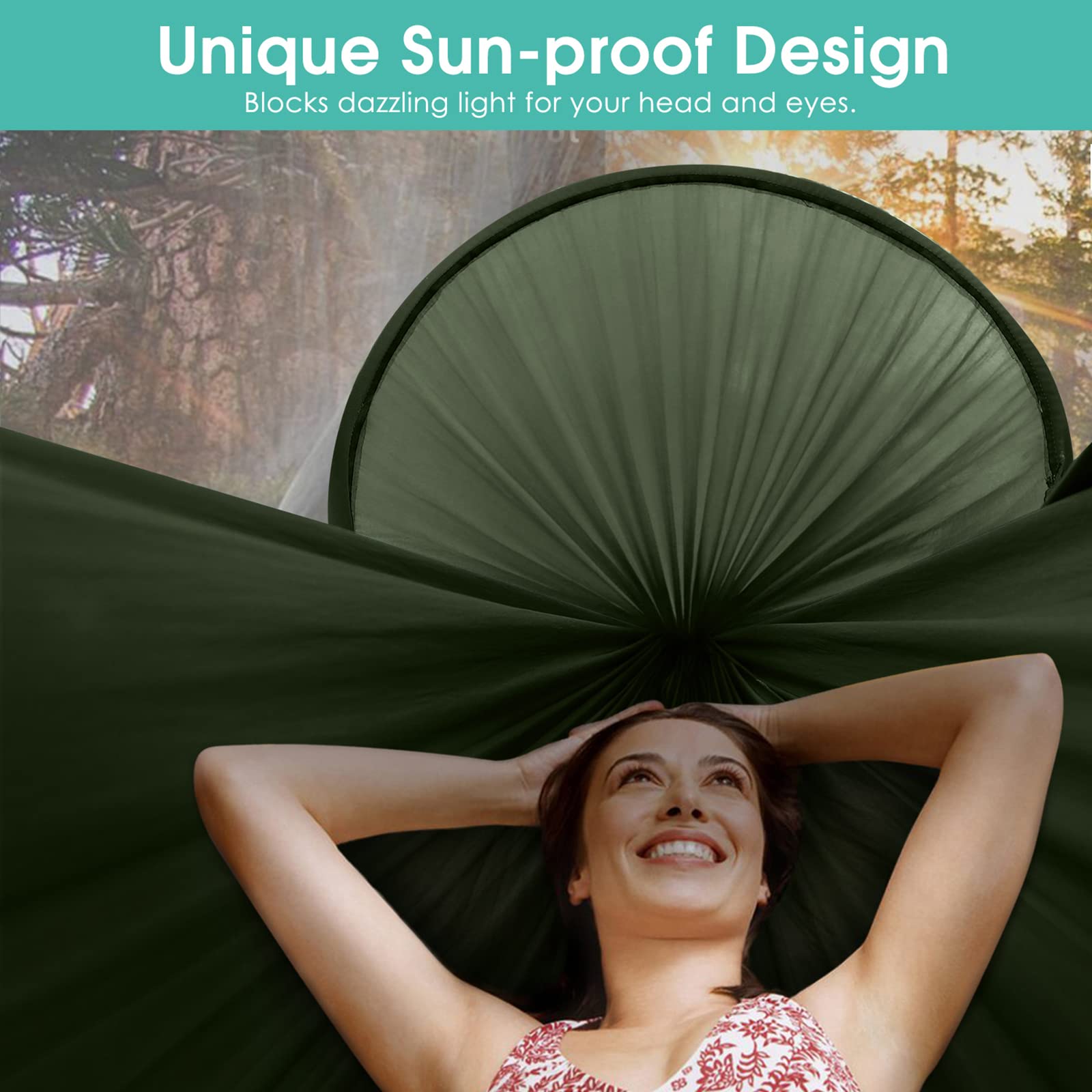 G4Free 2-Person Large Camping Hammock with Mosquito Net - Lightweight Pop-Up Parachute Hammock for Outdoor Backpacking, Hiking & Backyard Relaxation - Includes Tree Straps for Easy Setup - Perfect for Camping, Beach Trips & Garden Lounging
