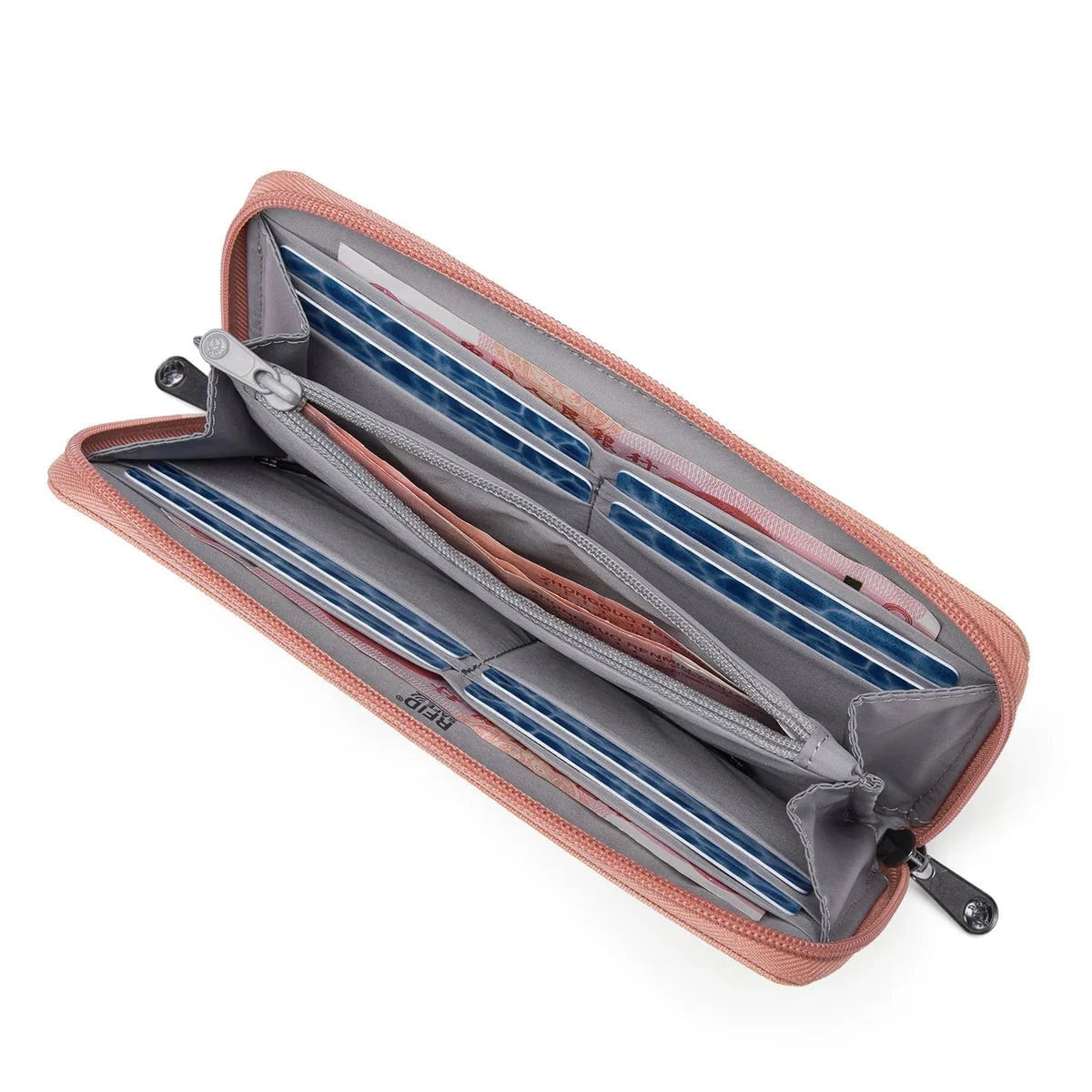 Pacsafe RFIDsafe™ RFID Blocking Continental Wallet - Secure Travel Wallet for Credit Cards & Passport - Perfect for International Trips & Daily Commute