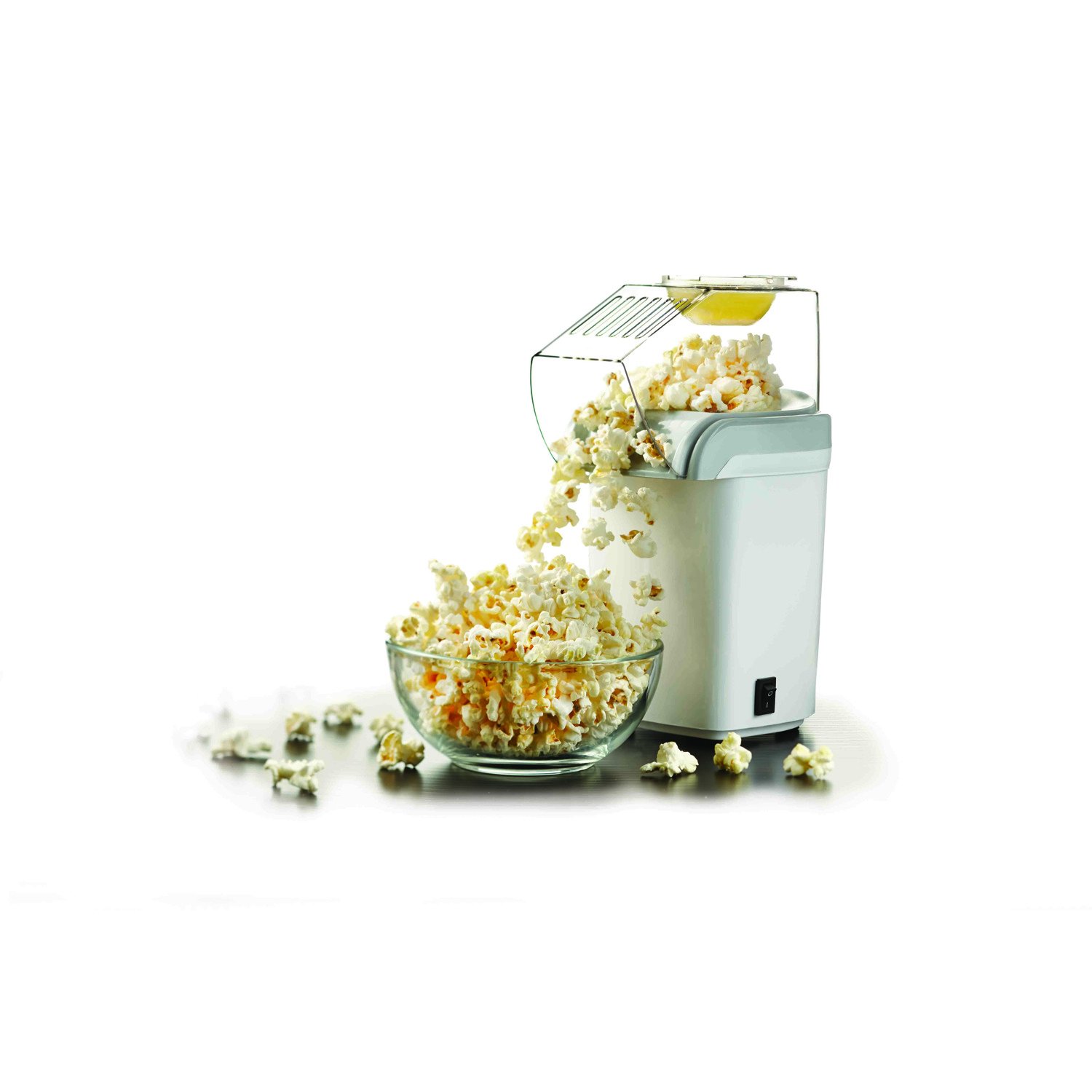 Brentwood PC-486W 8-Cup Hot Air Popcorn Maker Machine - Healthy White Popcorn Popper for Home, Movie Nights & Parties - Fast, Oil-Free, Low-Calorie Snack Maker