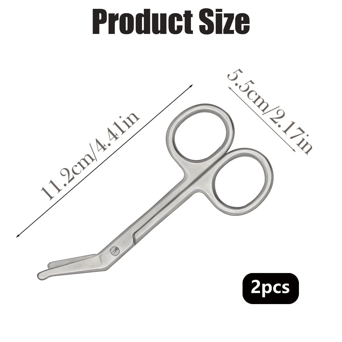 2 Pack Stainless Steel Ostomy & Bandage Scissors - 4.4