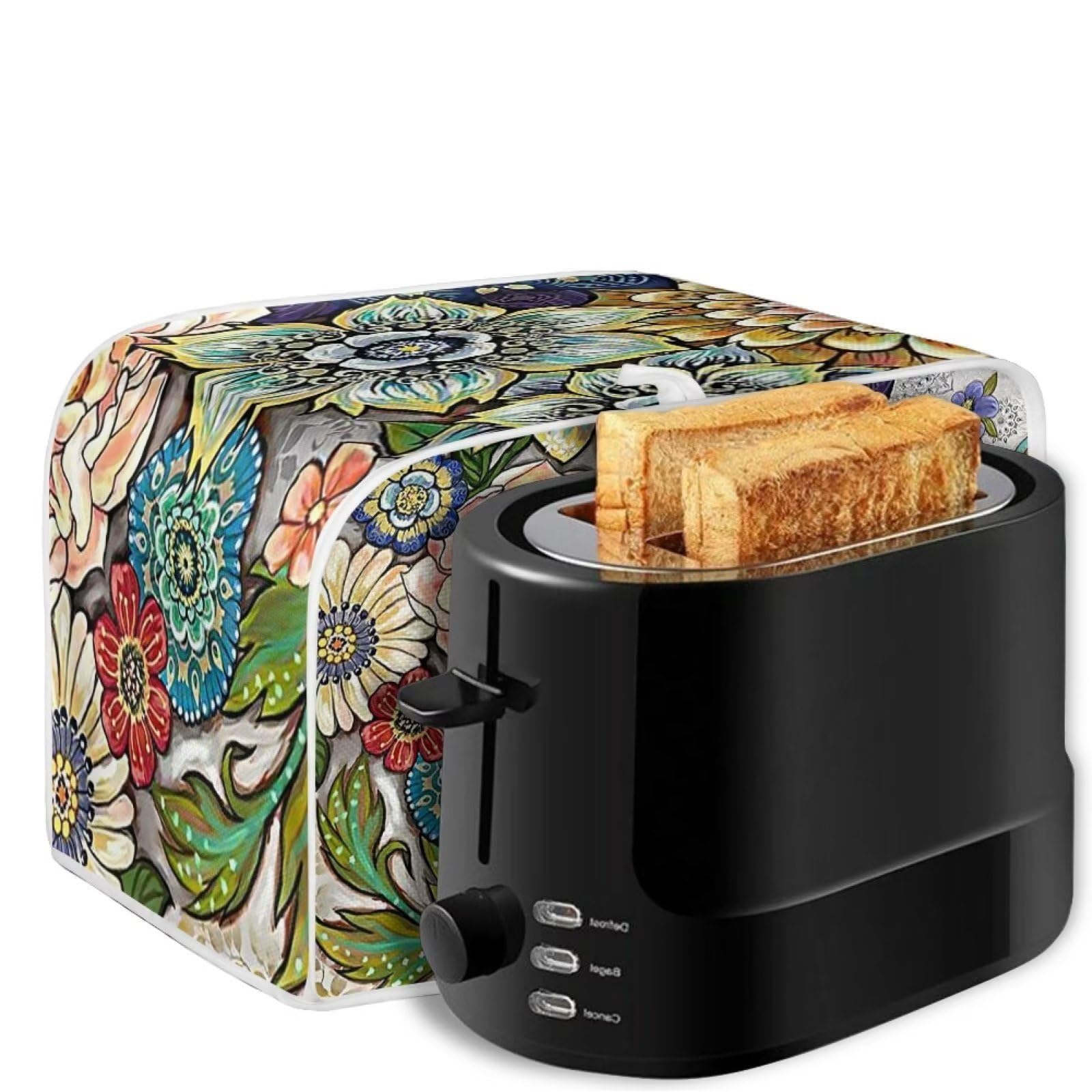 4-Slice Mandala Floral Toaster Cover - Dustproof Kitchen Appliance Protector for Bread Makers | Elegant Home Decor & Perfect Gift for Women | Ideal for Kitchens, Dining Rooms & Housewarming Presents