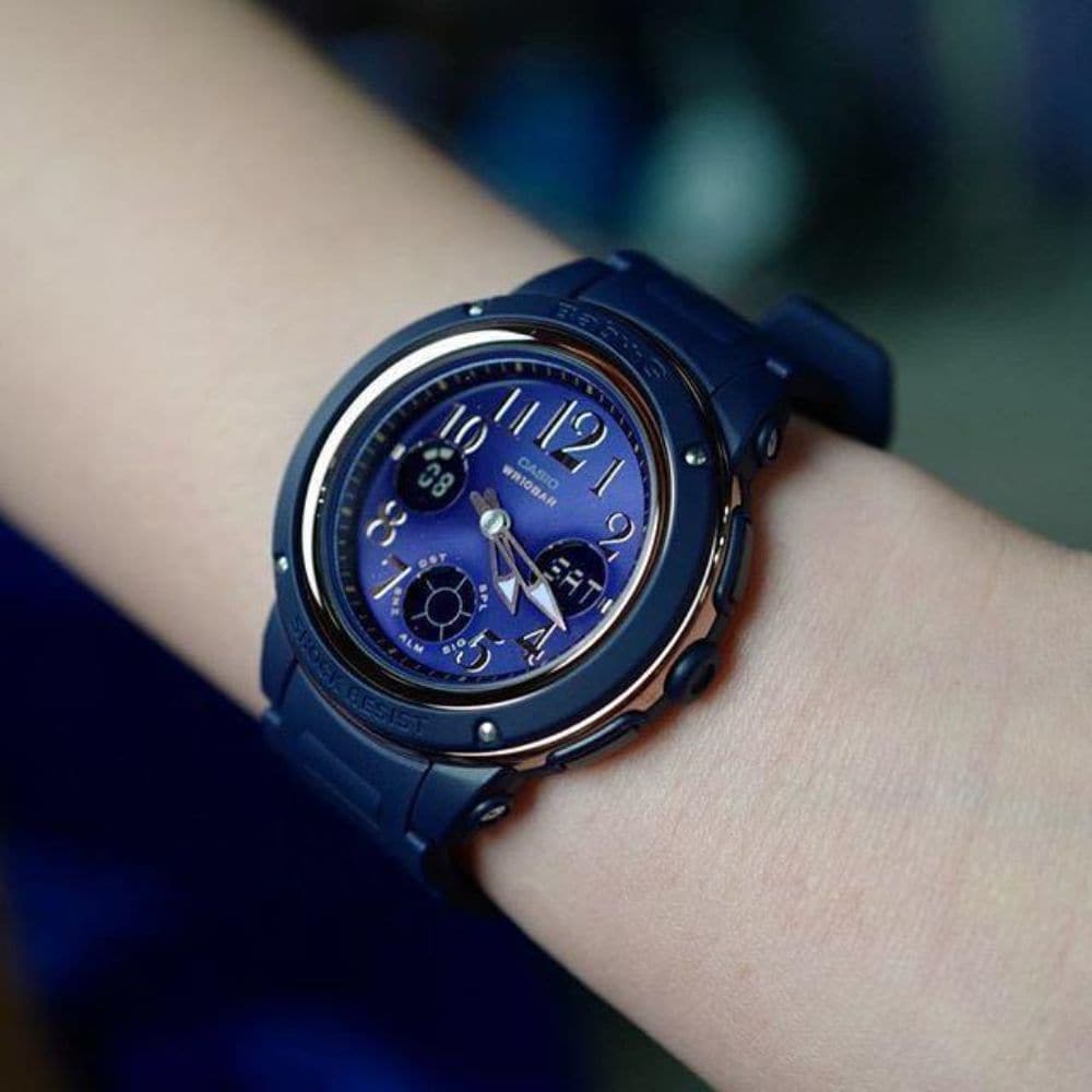 CASIO BABY-G BGA-150PG-2B2DR Digital Quartz Women's Watch - Blue Resin Band, Shock Resistant, Water Resistant - Perfect for Sports, Outdoor Activities & Everyday Wear