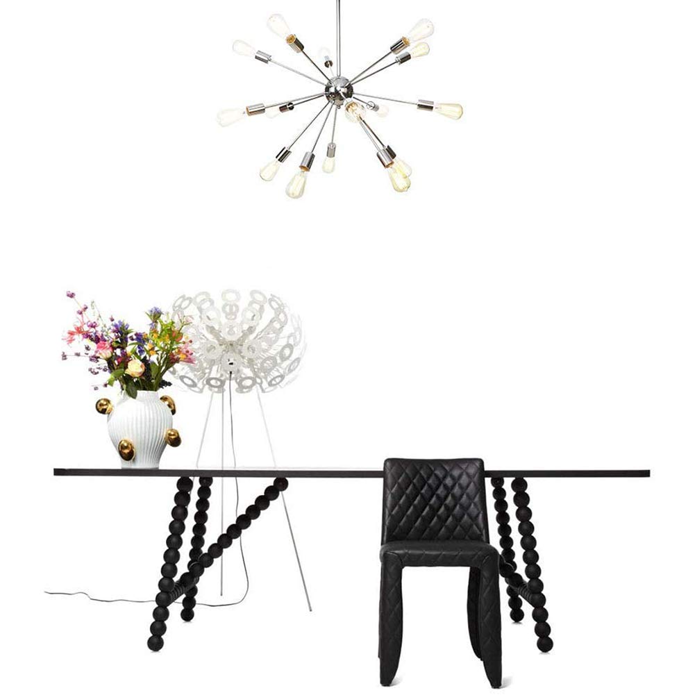 NEAFP Lrsfgap Sputnik Chandelier - 18-Light E27 Modern Hanging Light Fixture with Transparent Glass Shades, Chrome Finish for Dining Room, Living Room, Bedroom | Perfect for Home Decor, Wedding Venues & Restaurant Lighting