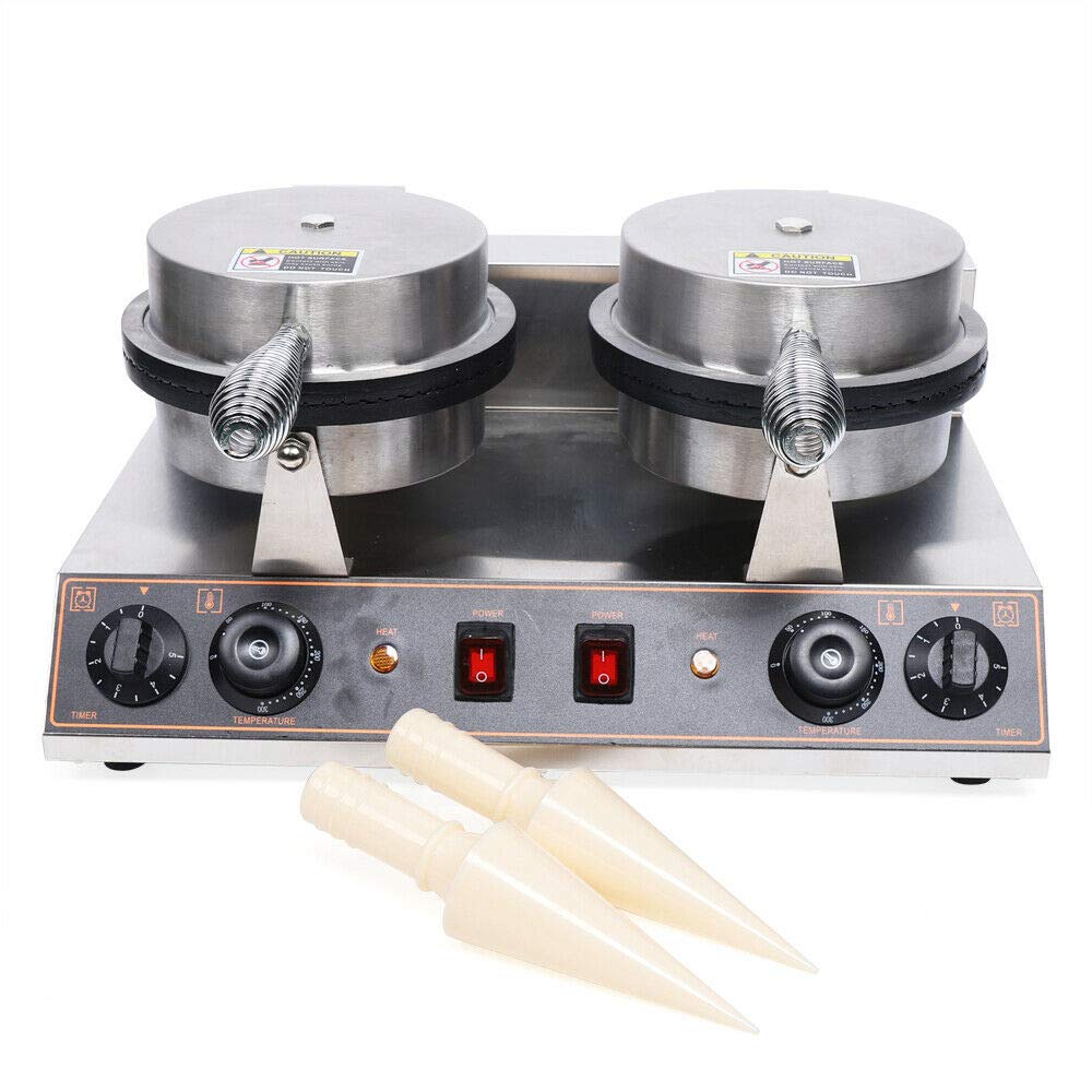 Electric Ice Cream Waffle Cone Maker Machine - Commercial & Home Use, 110V Nonstick Stainless Steel Waffle Cone Roll Maker - Perfect for Ice Cream Shops, Bakeries, and Home Dessert Making