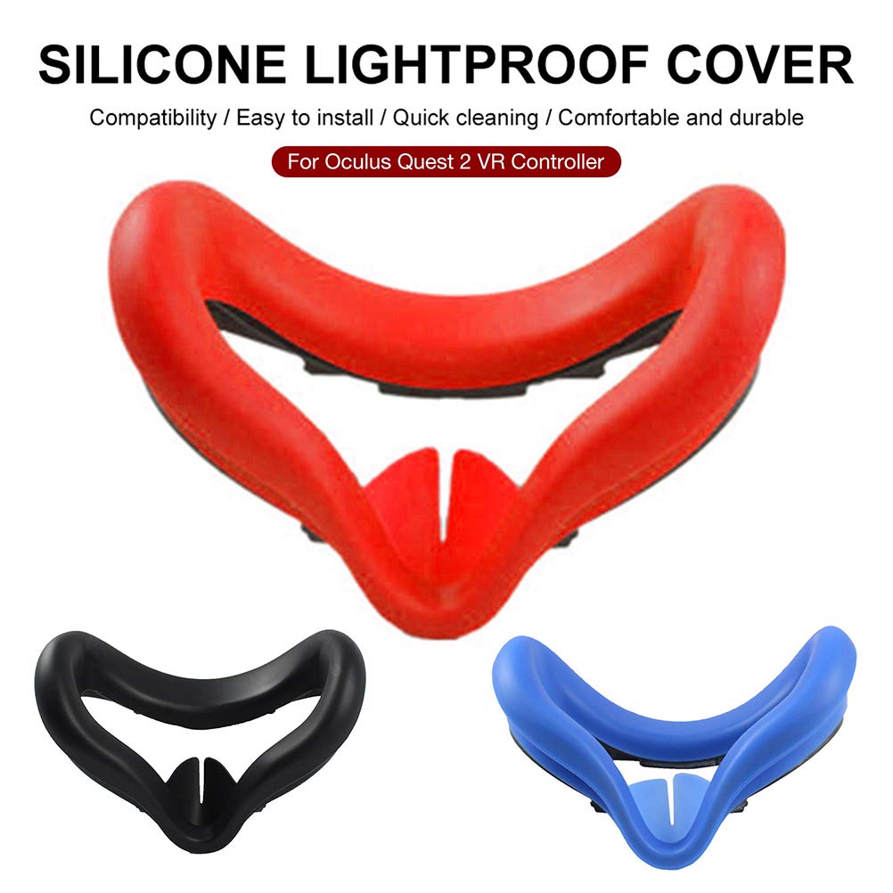 Gmuret Silicone VR Face Cover for Oculus Quest 2 - Light Blocking, Anti-Leak, Washable, Soft & Sweat-Proof Accessory for Enhanced VR Gaming Comfort