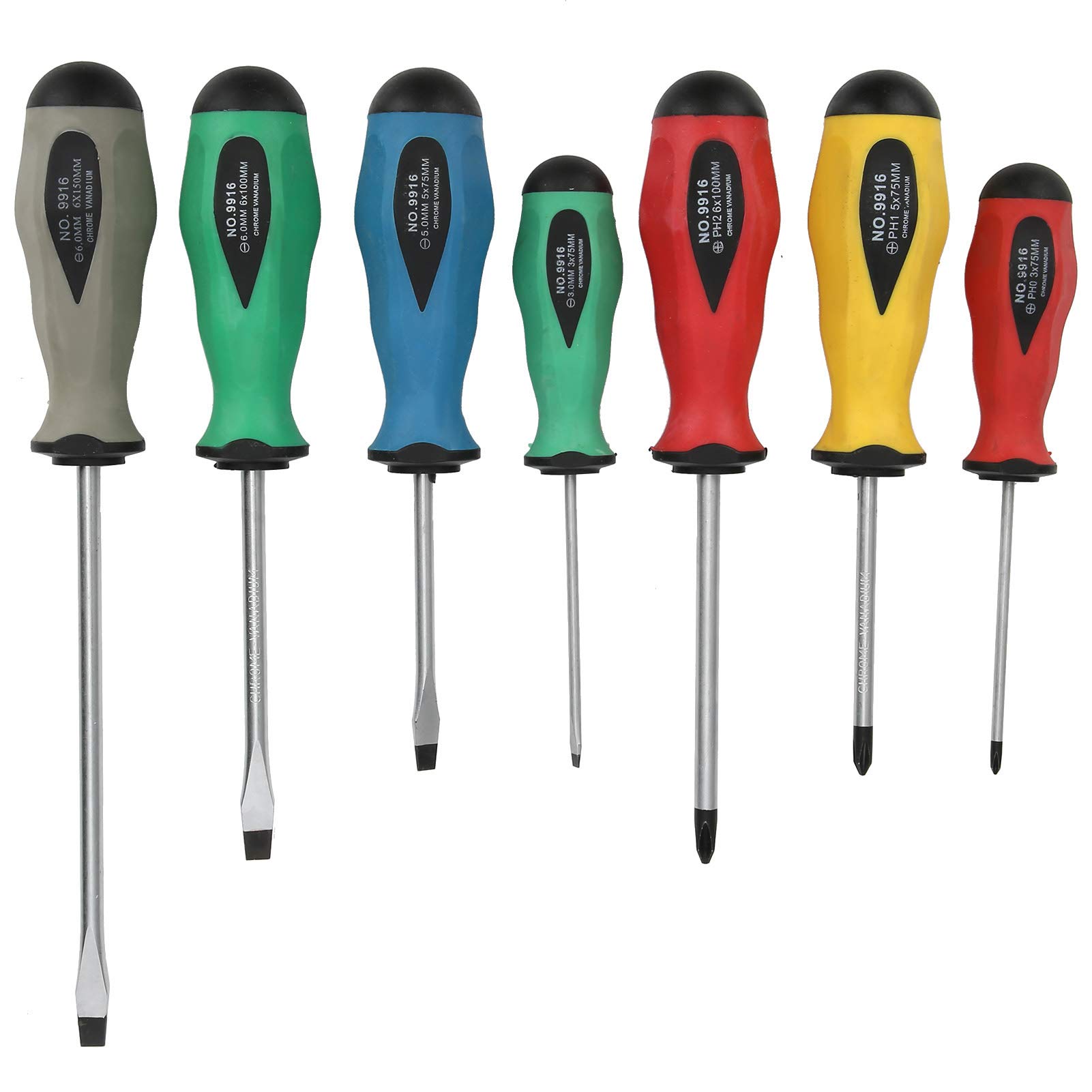 EVTSCAN 7-Piece Alloy Steel Screwdriver Set - Durable Cross Slot Screwdrivers for Home Repair, DIY Projects & Hand Tools - Perfect for Furniture Assembly, Electronics Repair & Household Maintenance