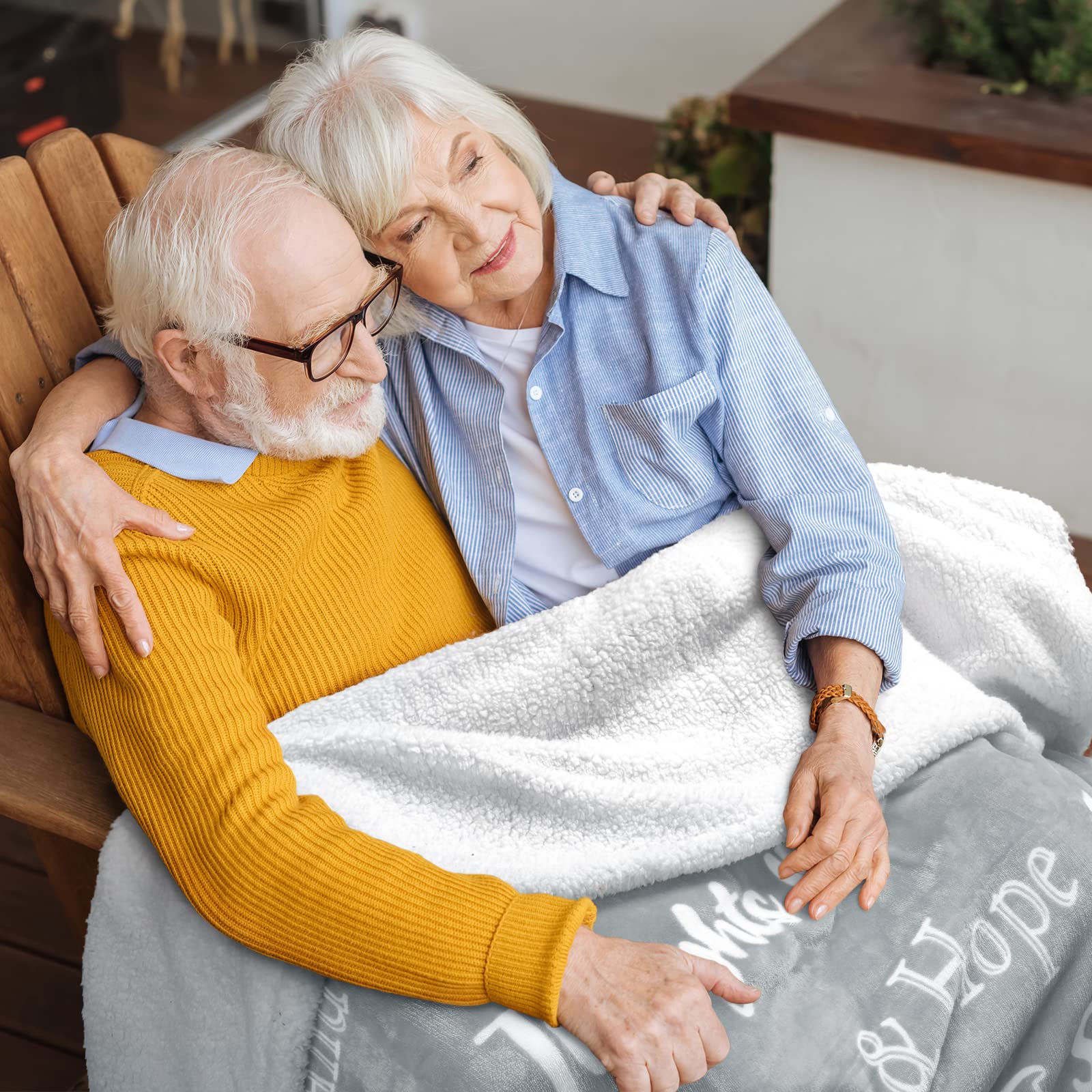 MACEVIA Soft Sherpa Fleece Breast Cancer Survivor Blanket - 50