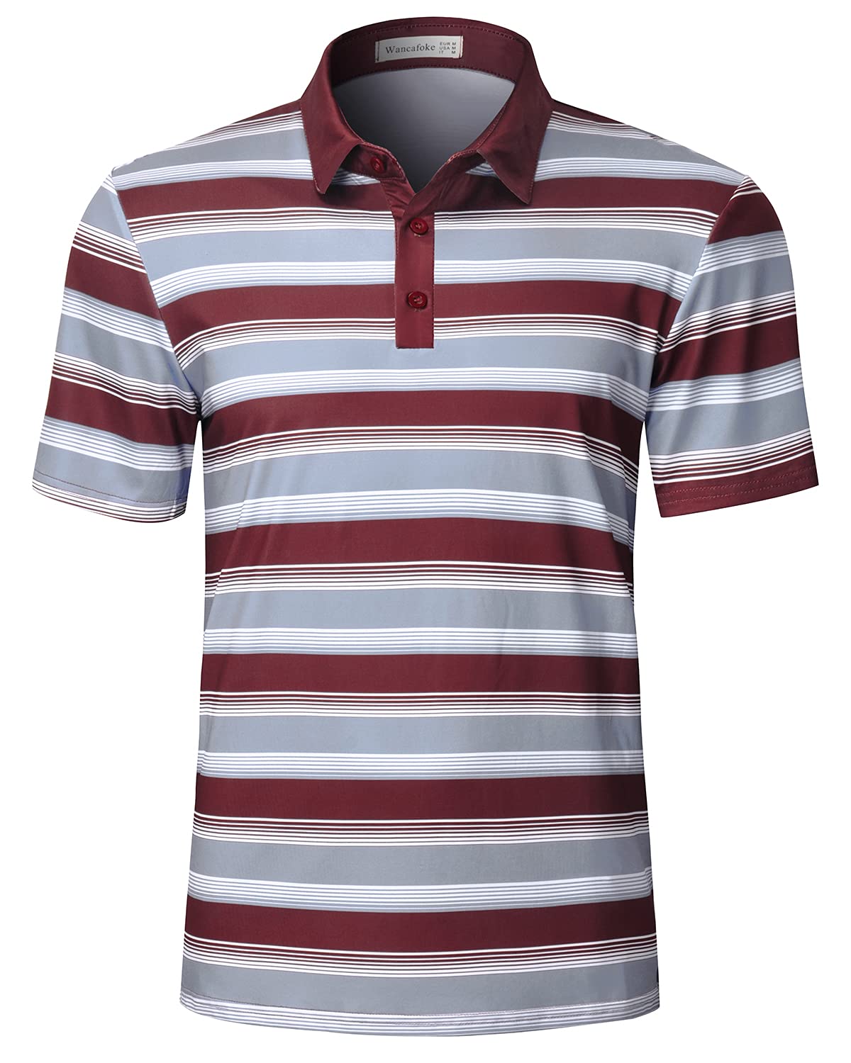 Wancafoke Men's Short Sleeve Polo Shirt - Moisture Wicking Golf Shirt with Collar - Breathable Performance Tee for Sports & Casual Wear