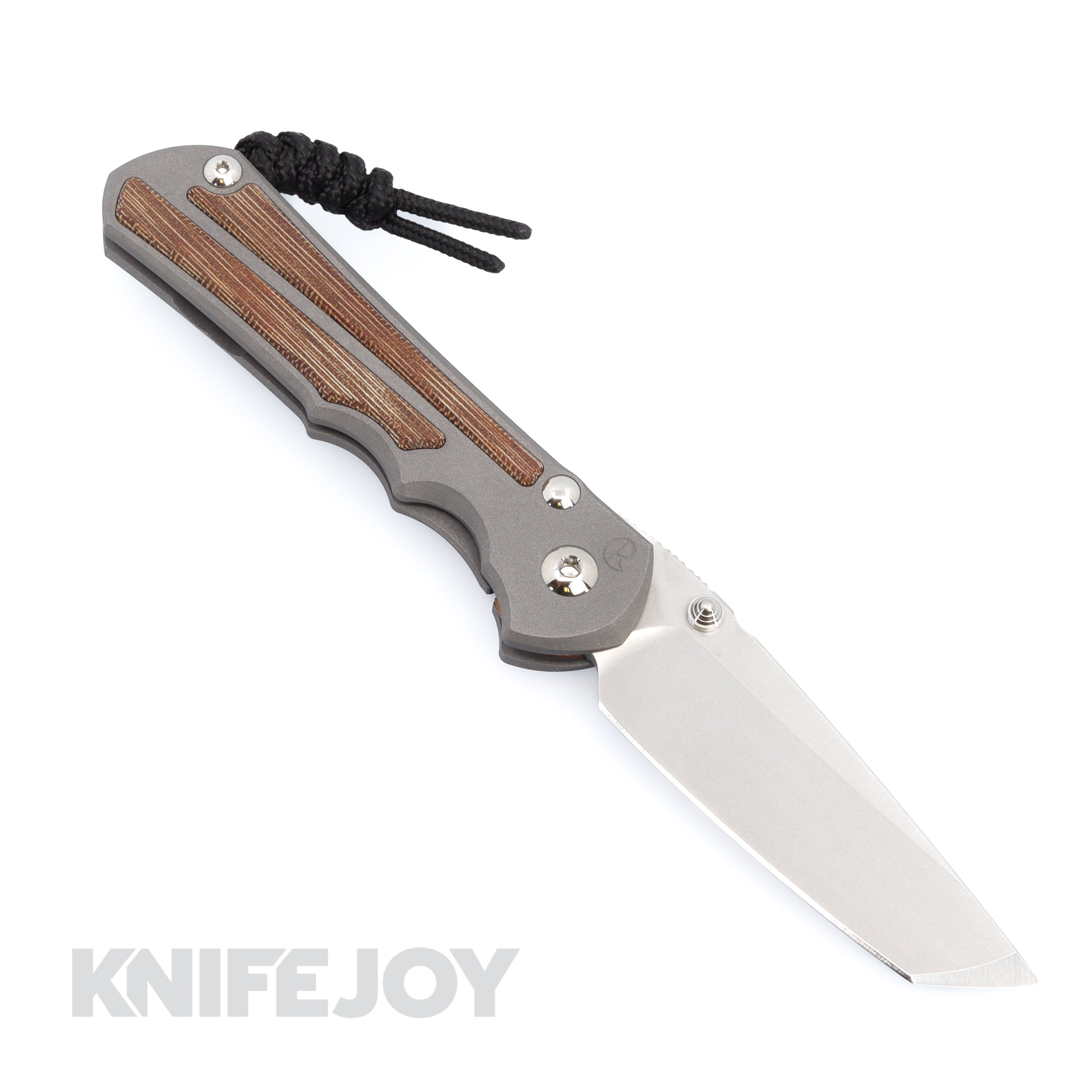Chris Reeve Large Inkosi Left Hand Tanto Knife - Magnacut Steel Blade with Natural Canvas Micarta Inlay & Titanium Handles | EDC, Outdoor Survival, Tactical Gear, Hunting, Camping Accessories