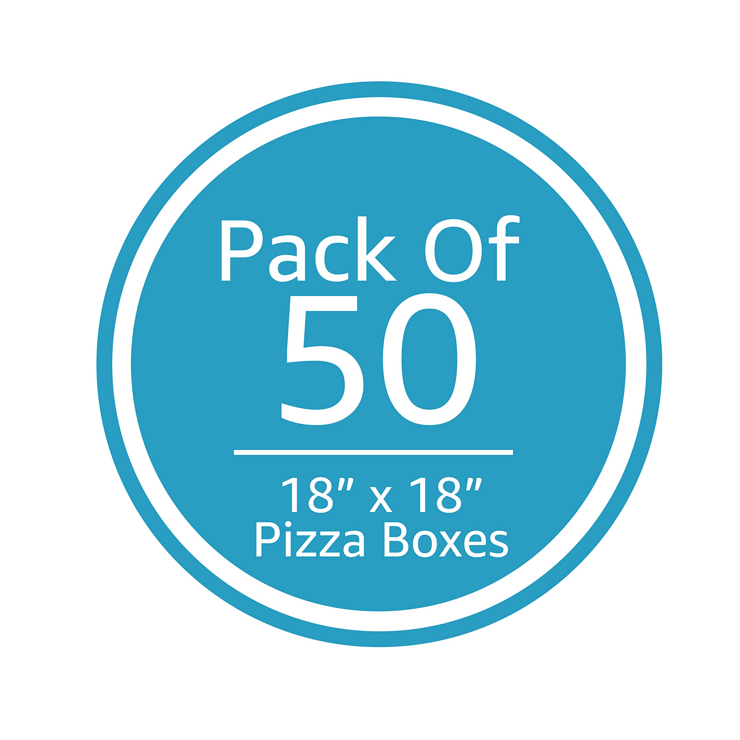 50 Pack White Corrugated Kraft Pizza Boxes 10x10 Inches - Eco-Friendly Takeout Containers for Delivery, Parties & Restaurants