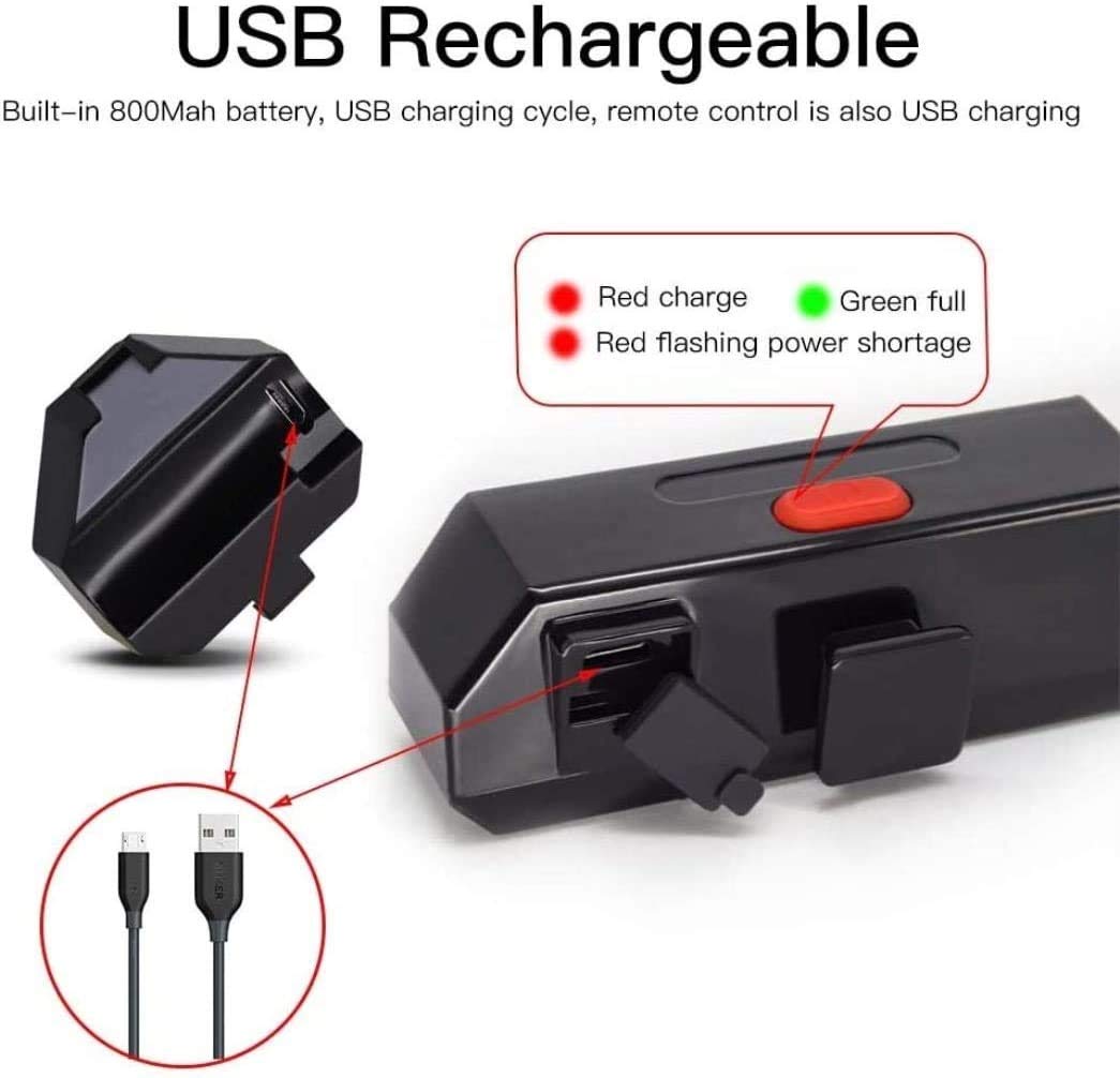 USB Rechargeable 100 Lumens LED Smart Bike Tail Light - Waterproof Bicycle Rear Light with Remote Control for Road Bikes, Mountain Bikes & Commuting - Night Riding Safety Gear for Cycling, Jogging & Outdoor Activities