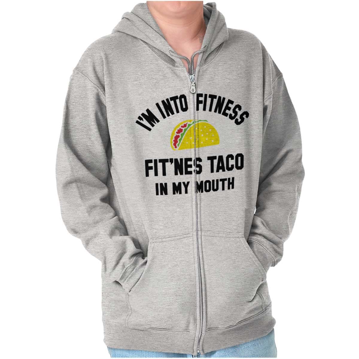 Fitness Taco Gym Hoodie - Men's & Women's Zip Up Sweatshirt for Workout & Casual Wear