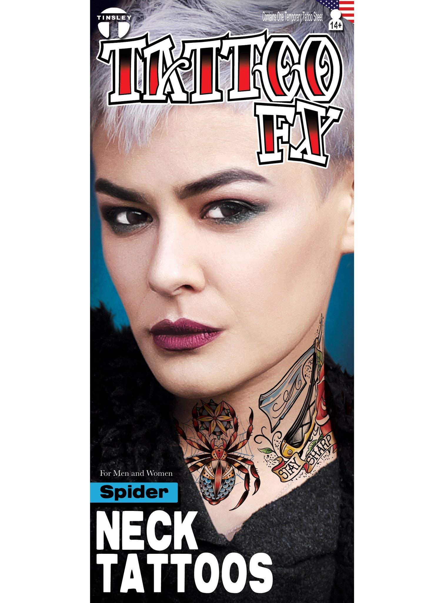 Realistic Spider Neck Tattoo FX Temporary - Halloween Costume, Cosplay & Party Makeup Accessory for Scary Looks