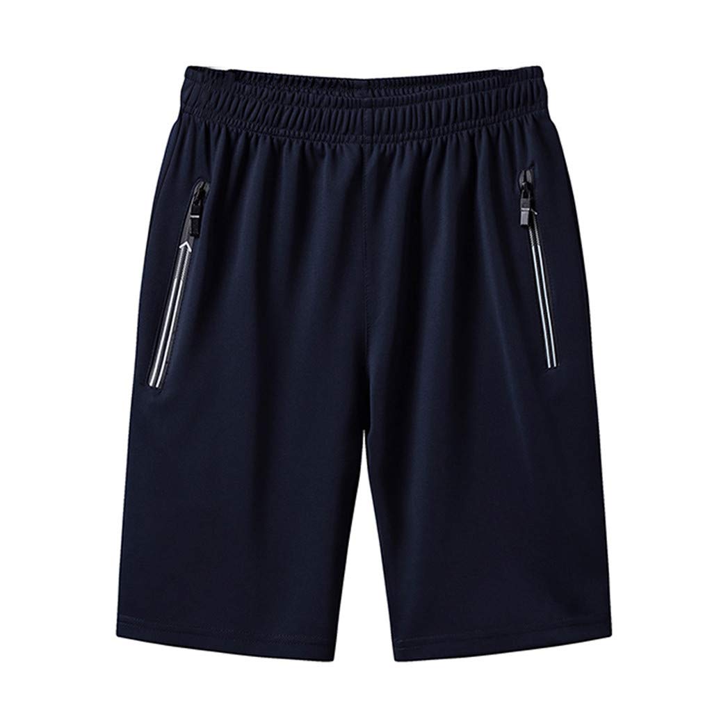 **Fanteecy Men's Plus Size Gym Shorts - Quick Dry Workout Shorts with Zipper Pockets for Bodybuilding, Running & Active Training - Ideal for Gym, Jogging & Outdoor Sports**